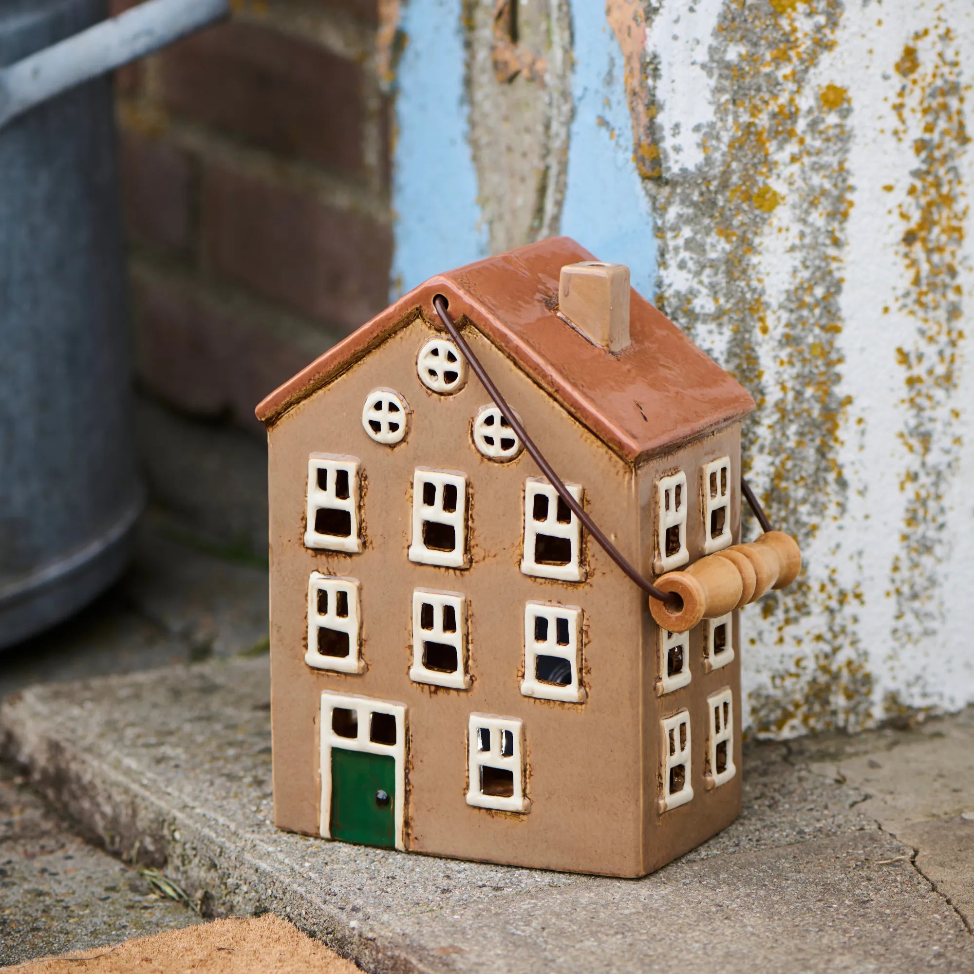 ib laursen haus für teelicht braun mit holzgriff anna und ole shop