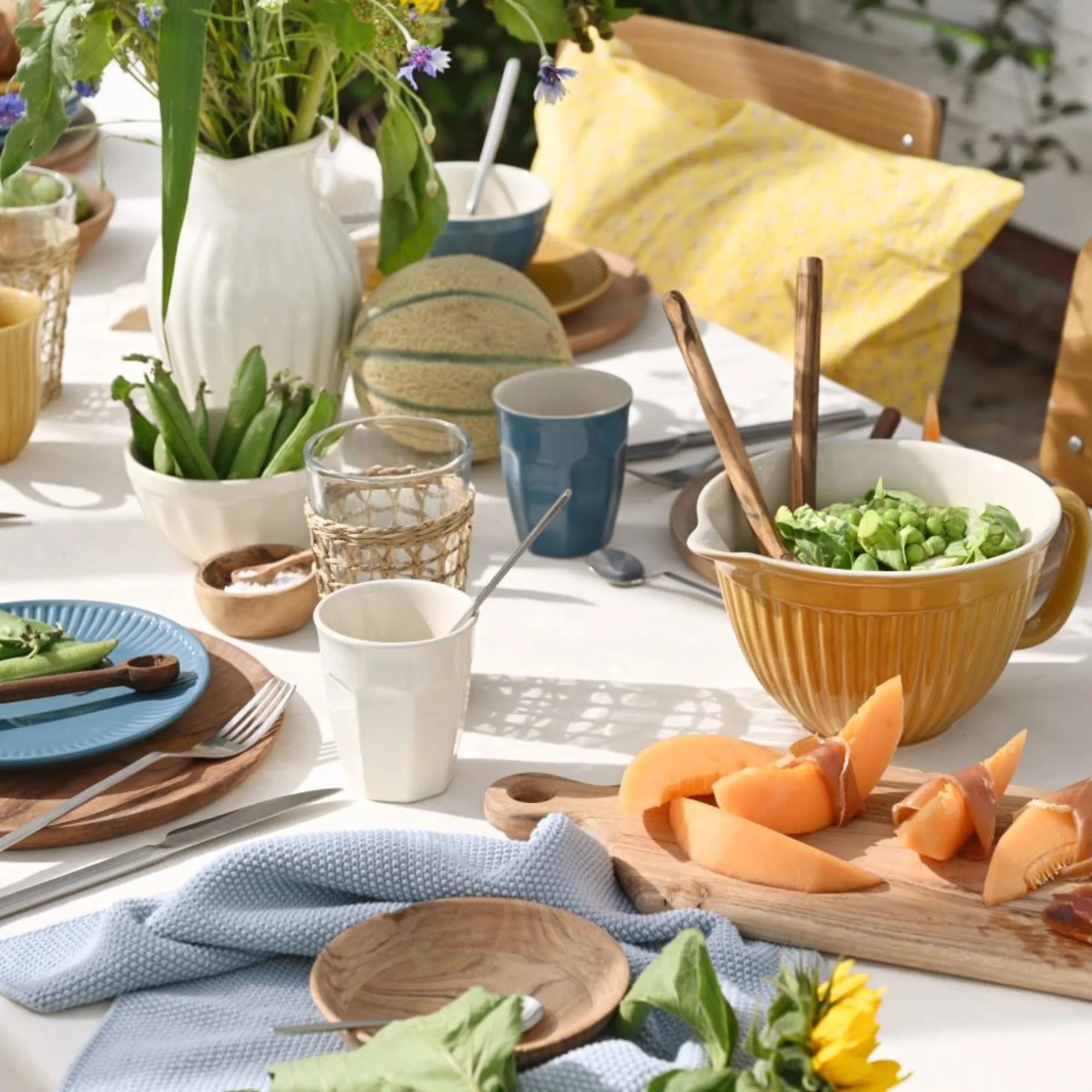 Ib Laursen Kanne Krug Vase "Mynte" 1,7 Liter Farbe "Butter Cream" creme