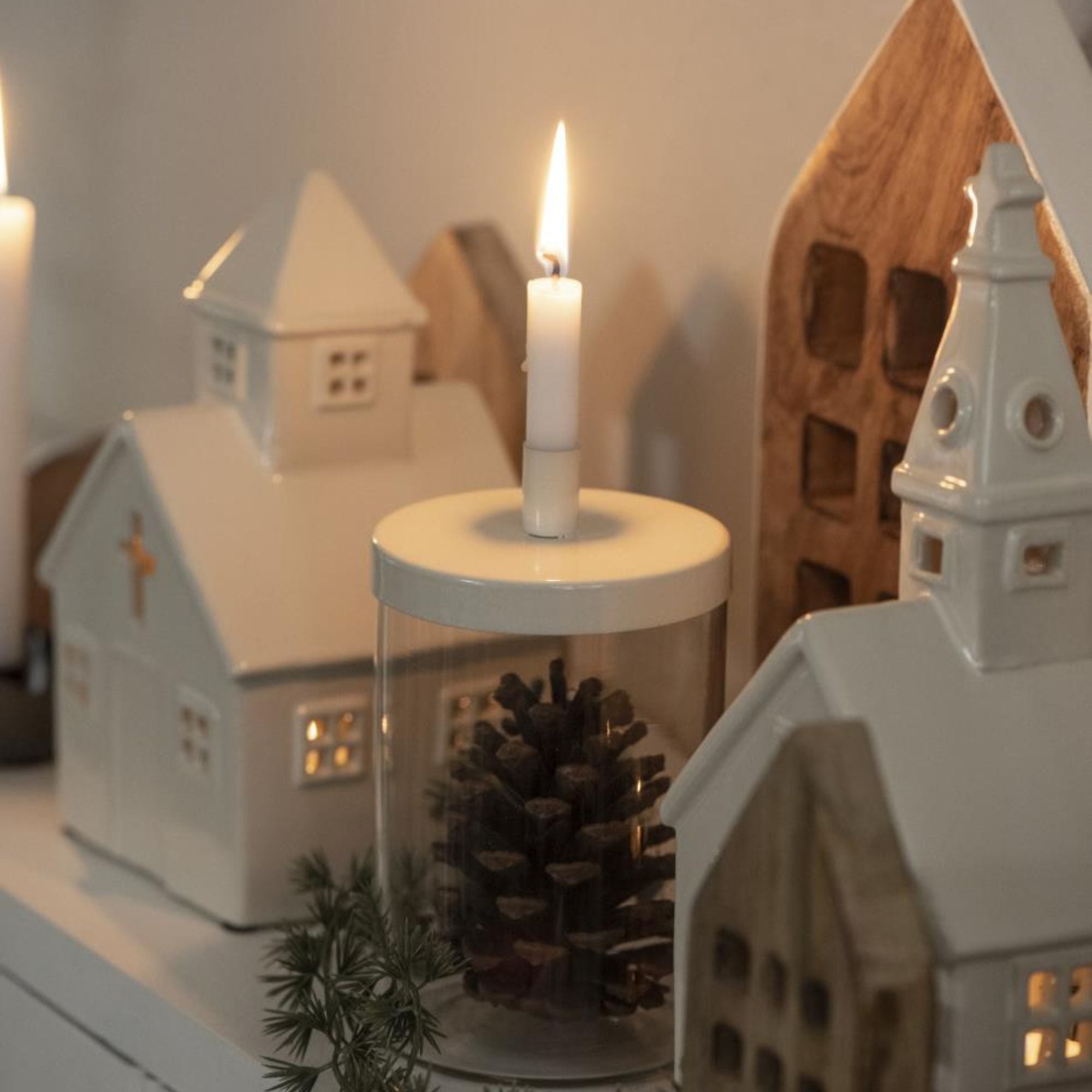 Ib Laursen Kerzenhalter aus Glas mit Deckel