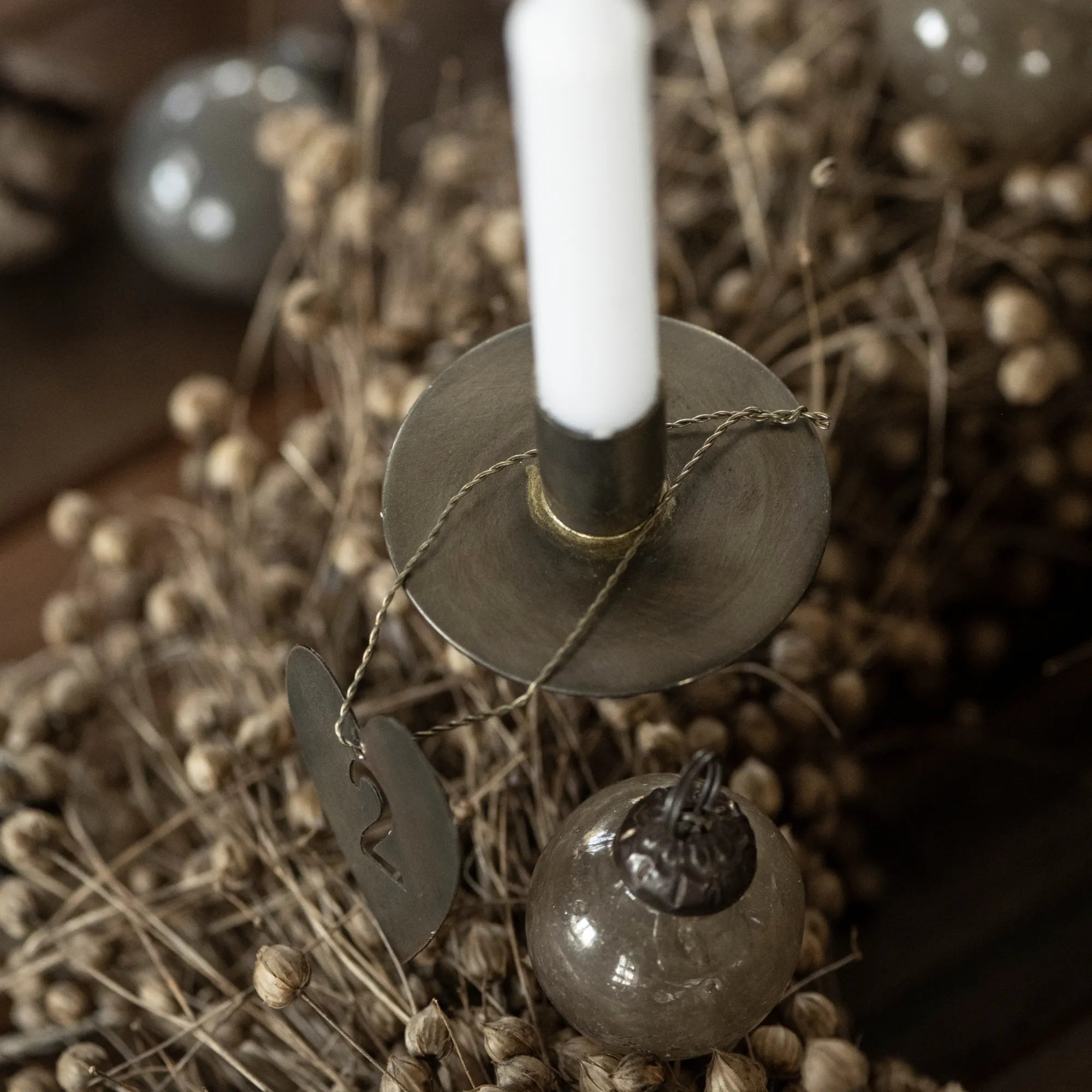 Ib Laursen Weihnachtskugeln 8 Stück fog grau aus Glas