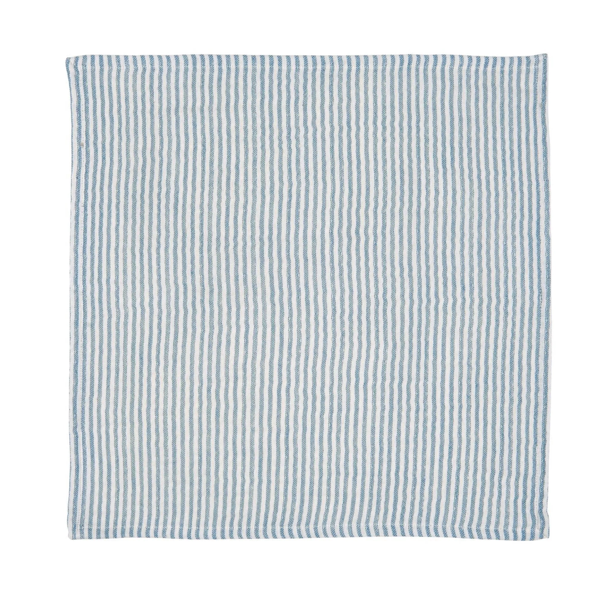 Ib Laursen Serviette aus Baumwolle 40 cm blau weiß gestreift