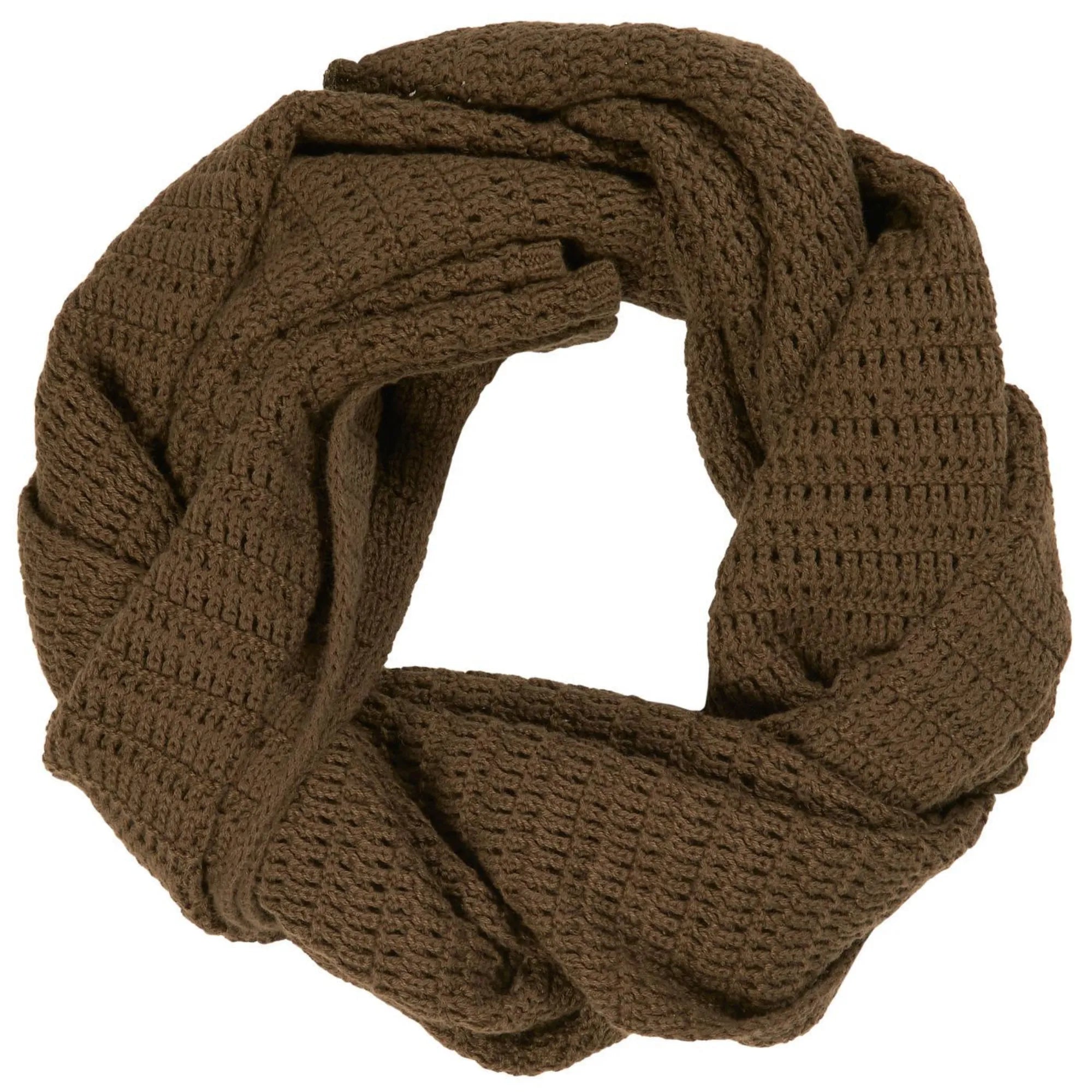 Ib Laursen Halstuch Schal dunkelgrün moosgrün aus Baumwolle gestrickt 160 cm