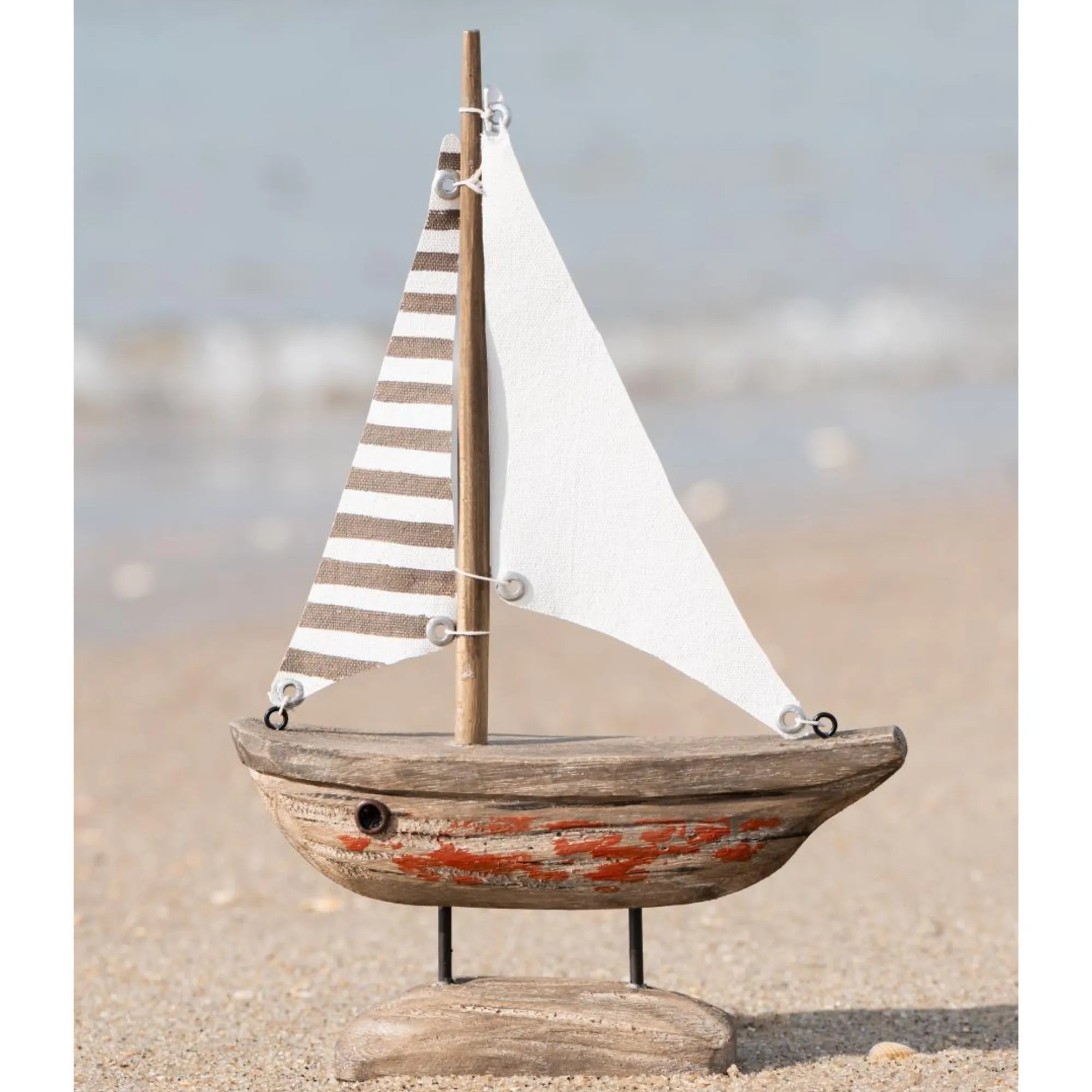 Ib Laursen "Nautico" handgefertigtes Segelschiff aus Holz 28,5 cm