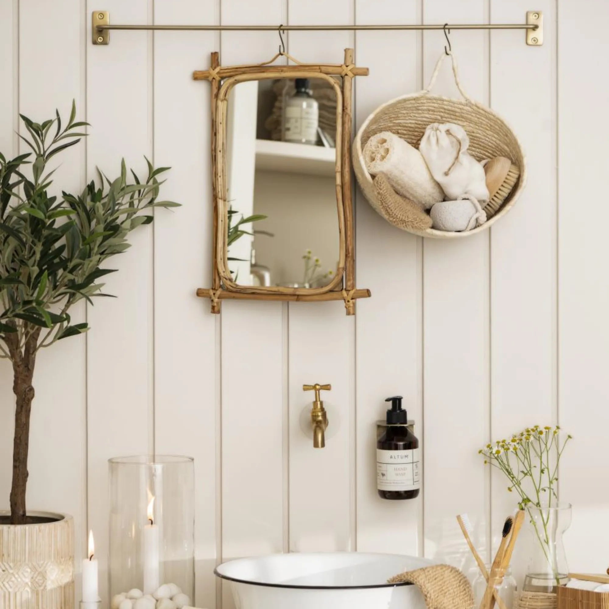 Ib Laursen 2 teiliges Set Wandkorb aus Maisfasern