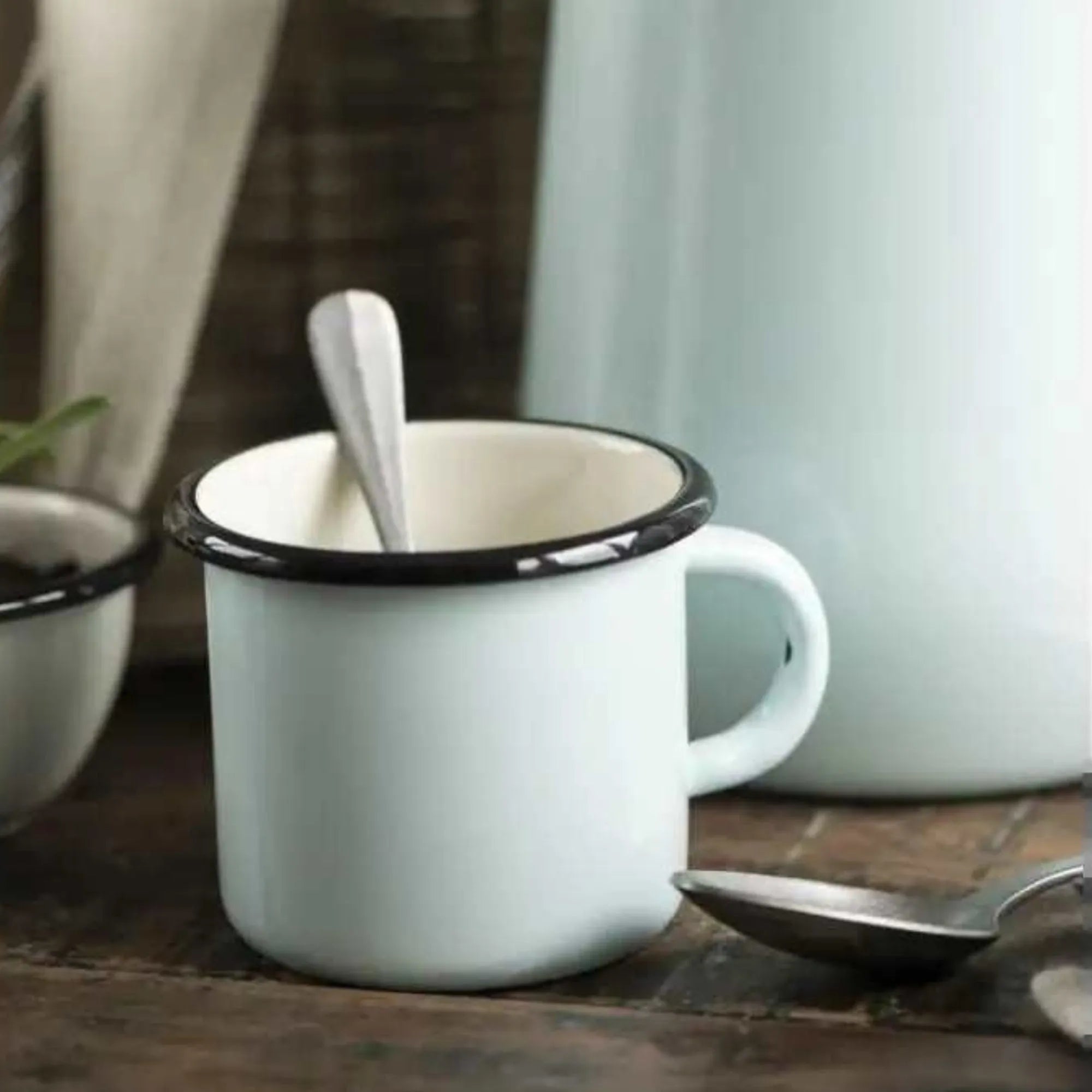 Ib Laursen Emaille Tasse hellblau 400 ml