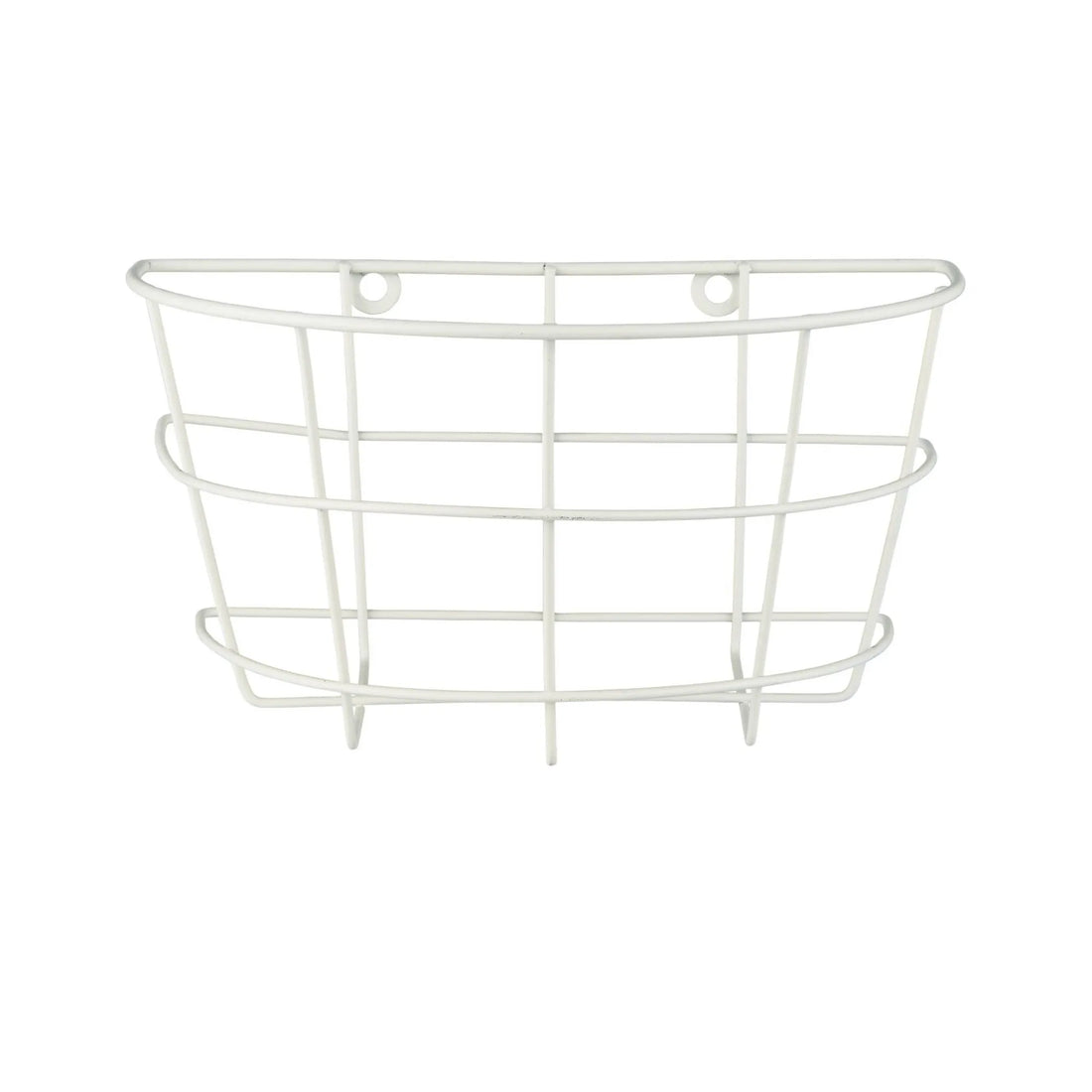 Ib Laursen halbrunder Wandkorb Aufbewahrung weiß aus Eisen 23 cm
