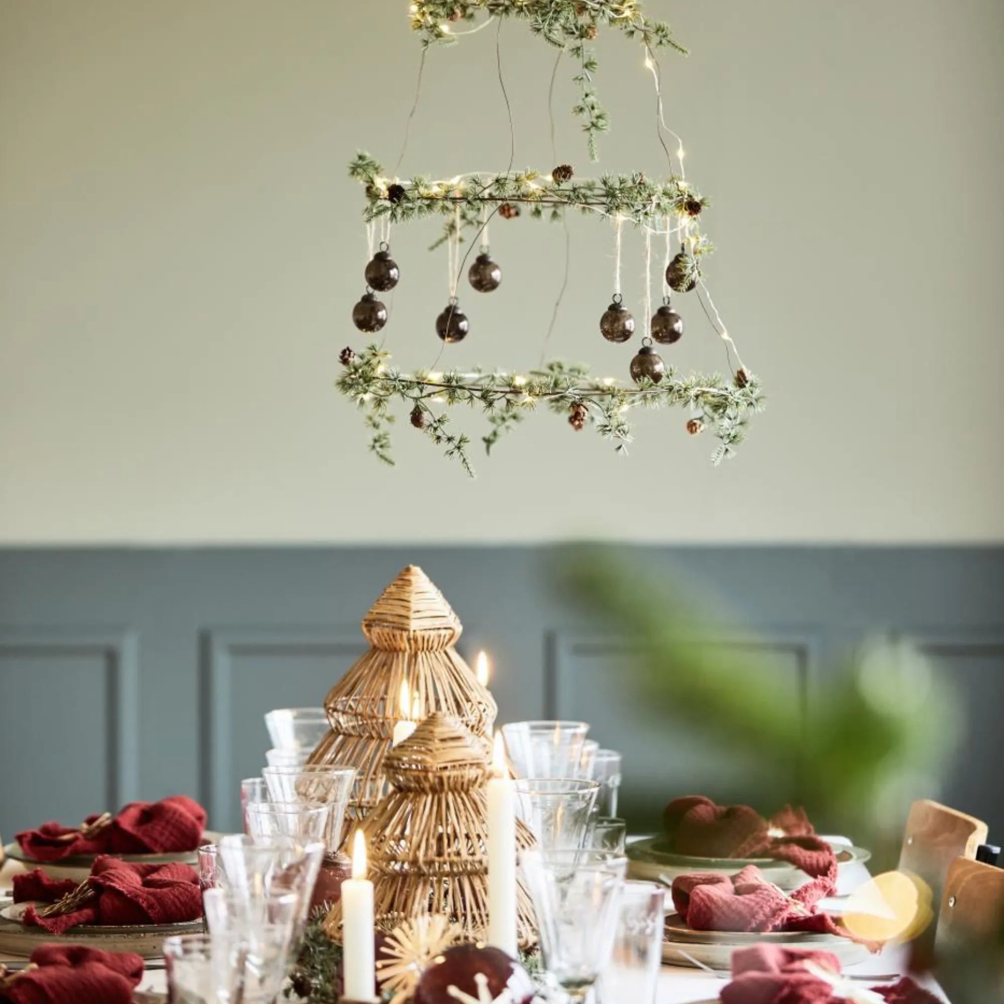 Ib Laursen weihnachtliche Zedern Girlande mit Zapfen 180 cm