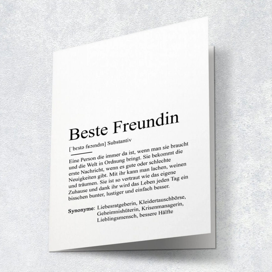 Kamewi Klappkarte "Beste Freundin" inkl. Umschlag