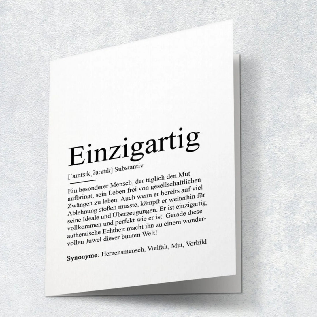 Kamewi Klappkarte "Einzigartig" inkl. Umschlag