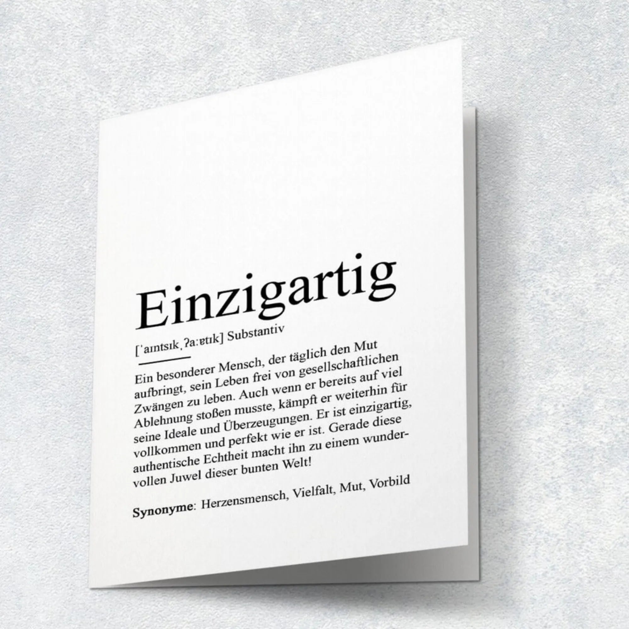 Kamewi Klappkarte "Einzigartig" inkl. Umschlag