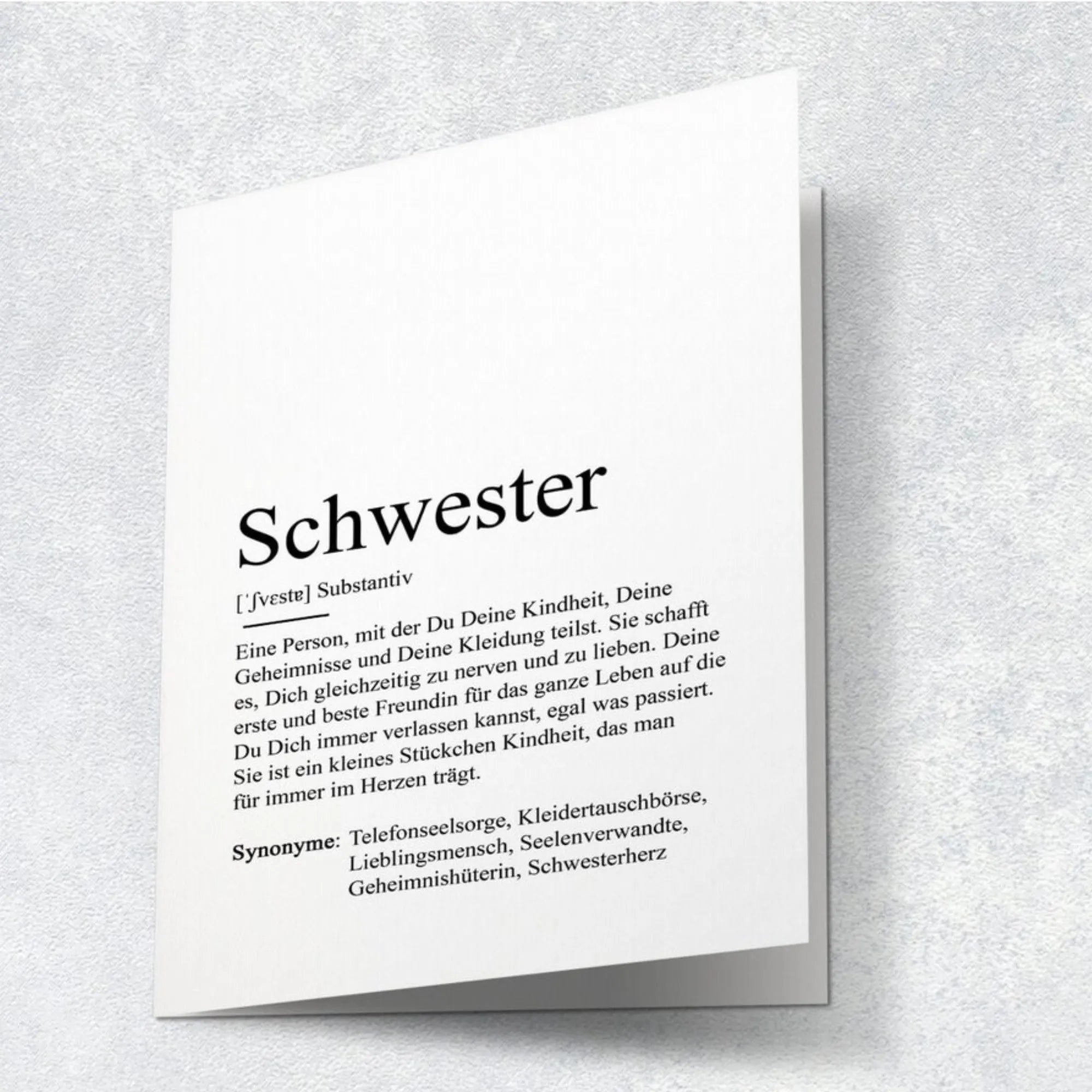 Kamewi Klappkarte "Schwester" inkl. Umschlag