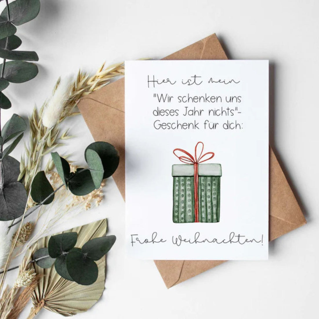 Letter Poetry "Wir schenken uns dieses Jahr nichts" Klappkarte inkl. Umschlag