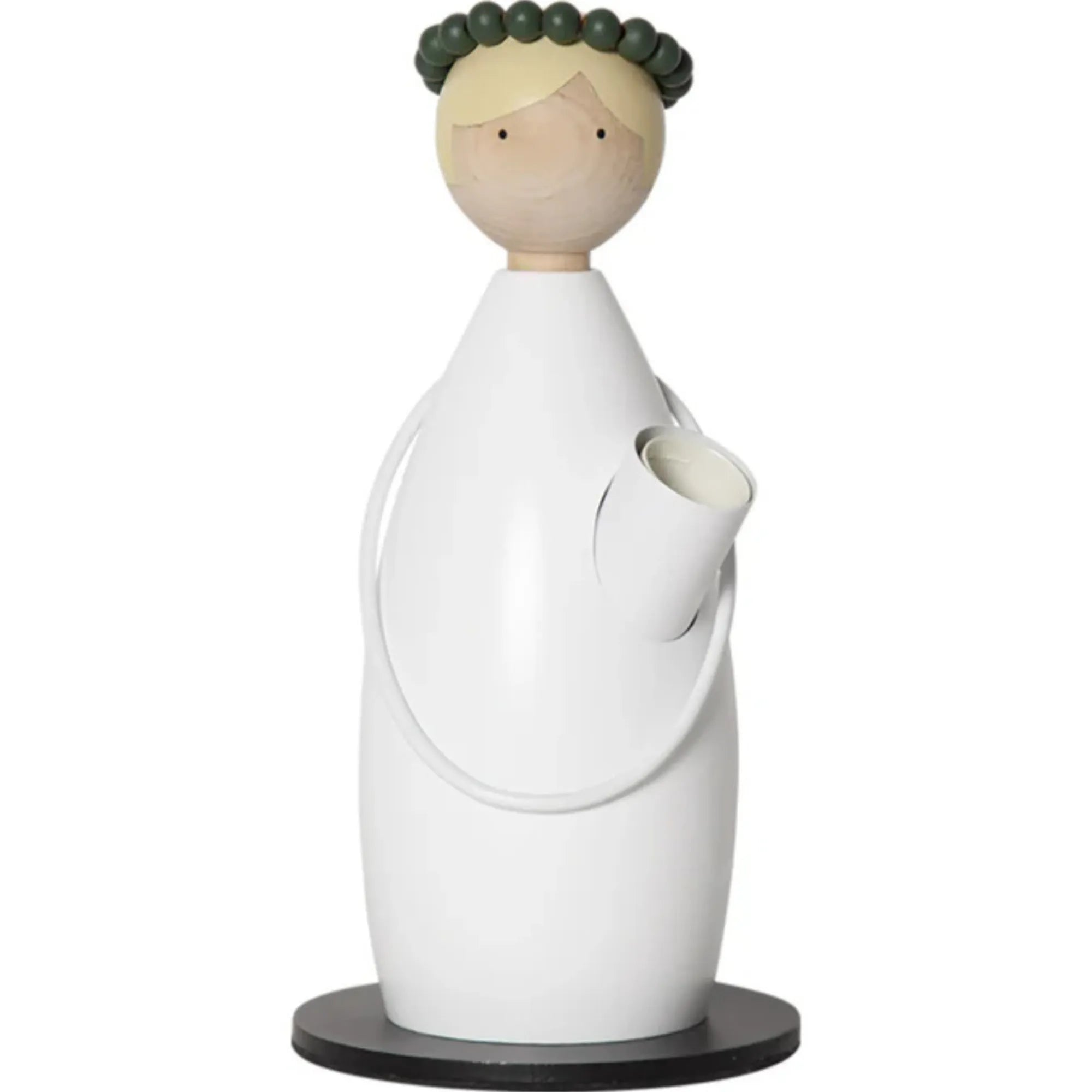 Kerzenleuchter schwedische "Lucia" weiß 33 cm elektrische Beleuchtung