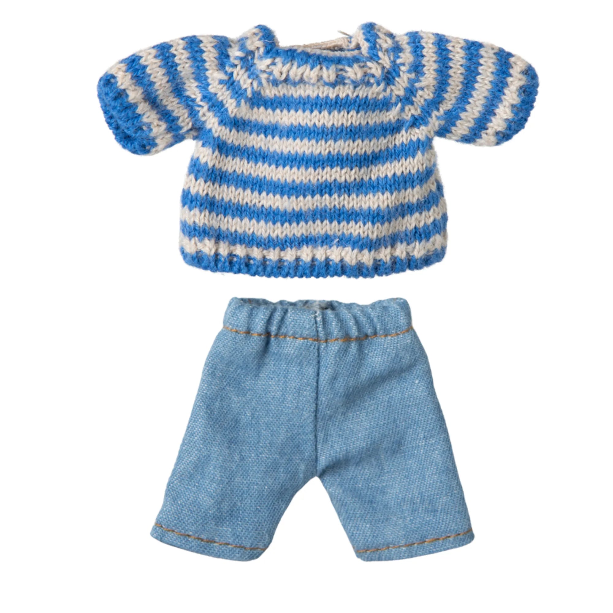 Maileg großer Bruder Maus Bekleidung Set Strickpullover & Jeans
