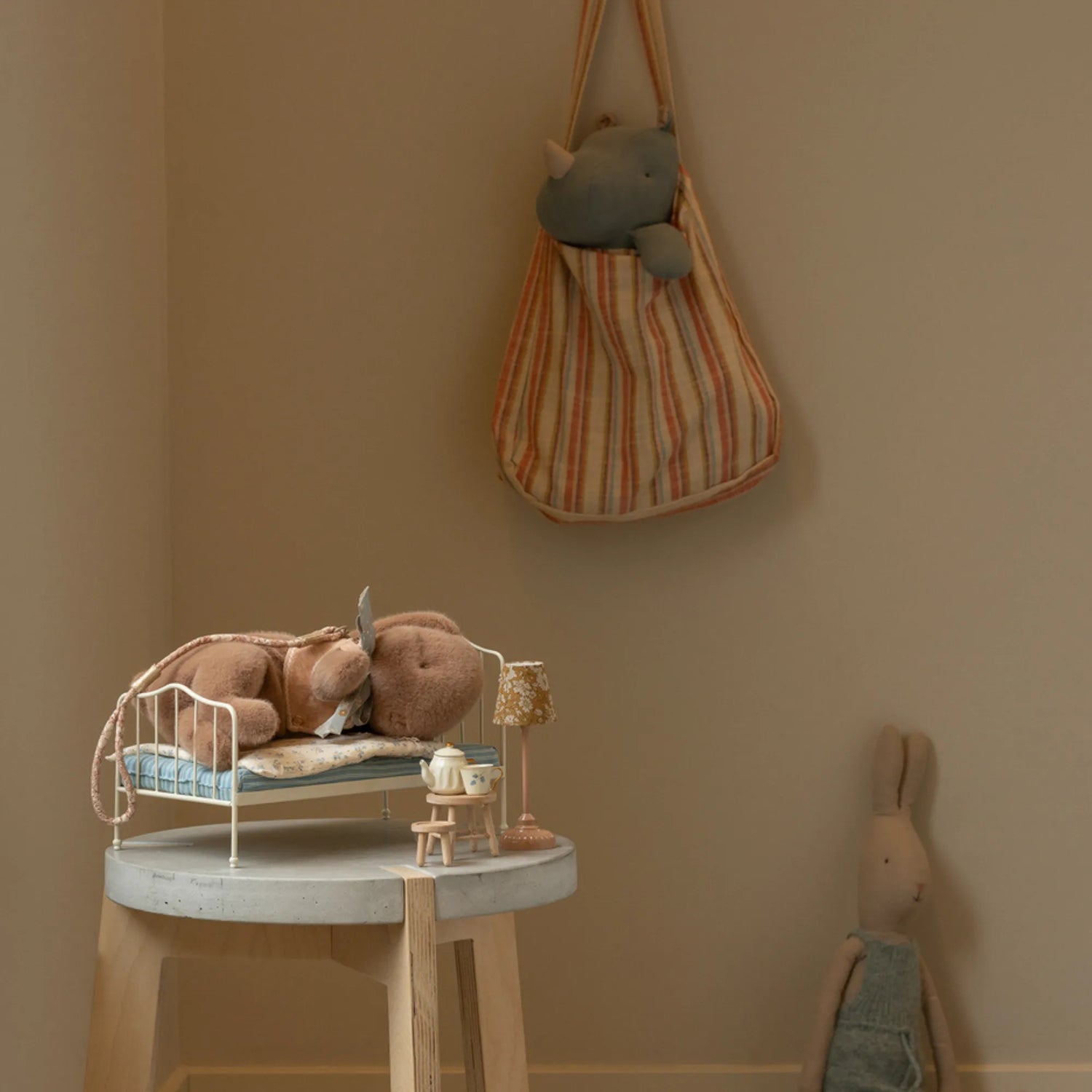 maileg große tasche bunt gestreift anna und ole shop