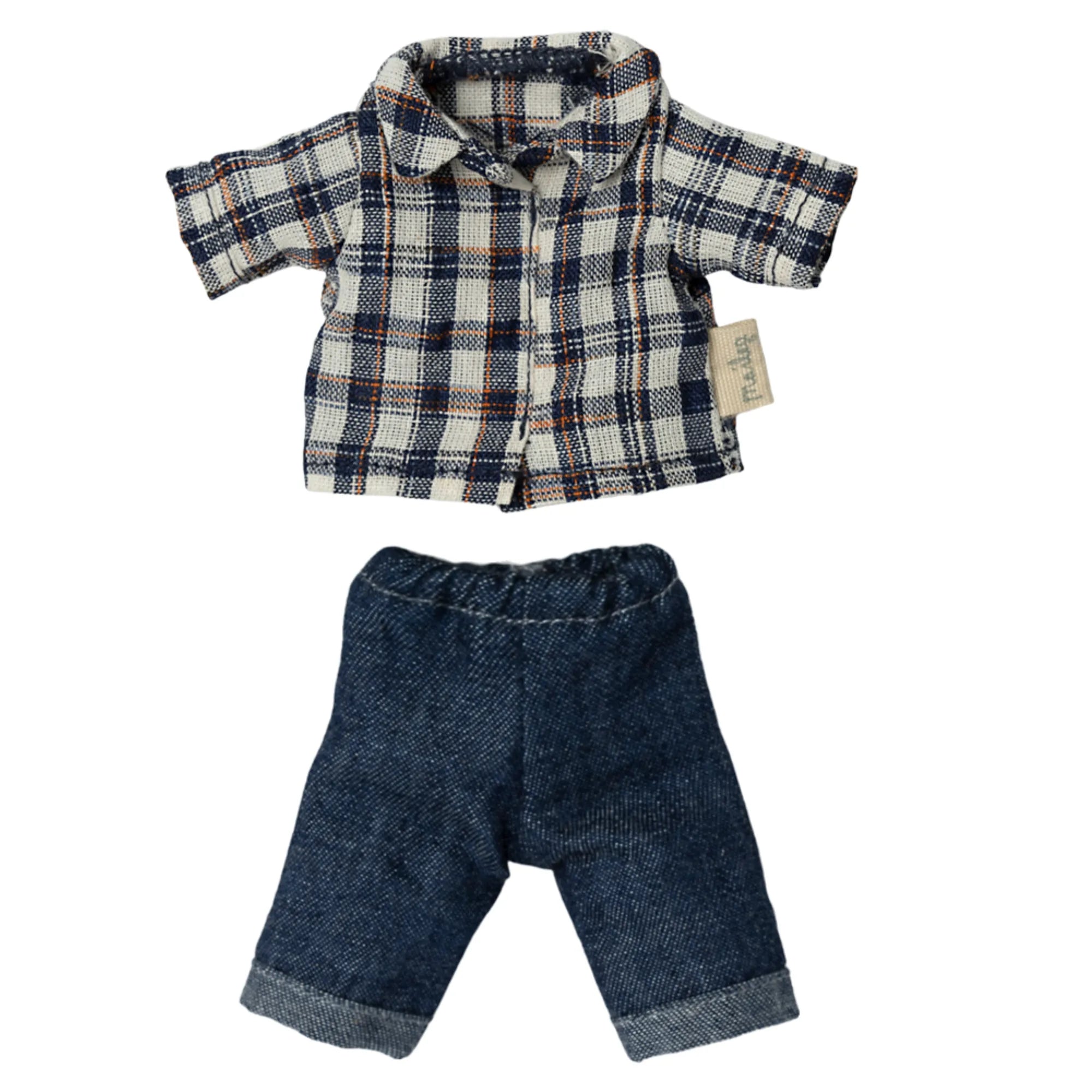Maileg Papa Maus Bekleidung Set Karohemd & Jeans
