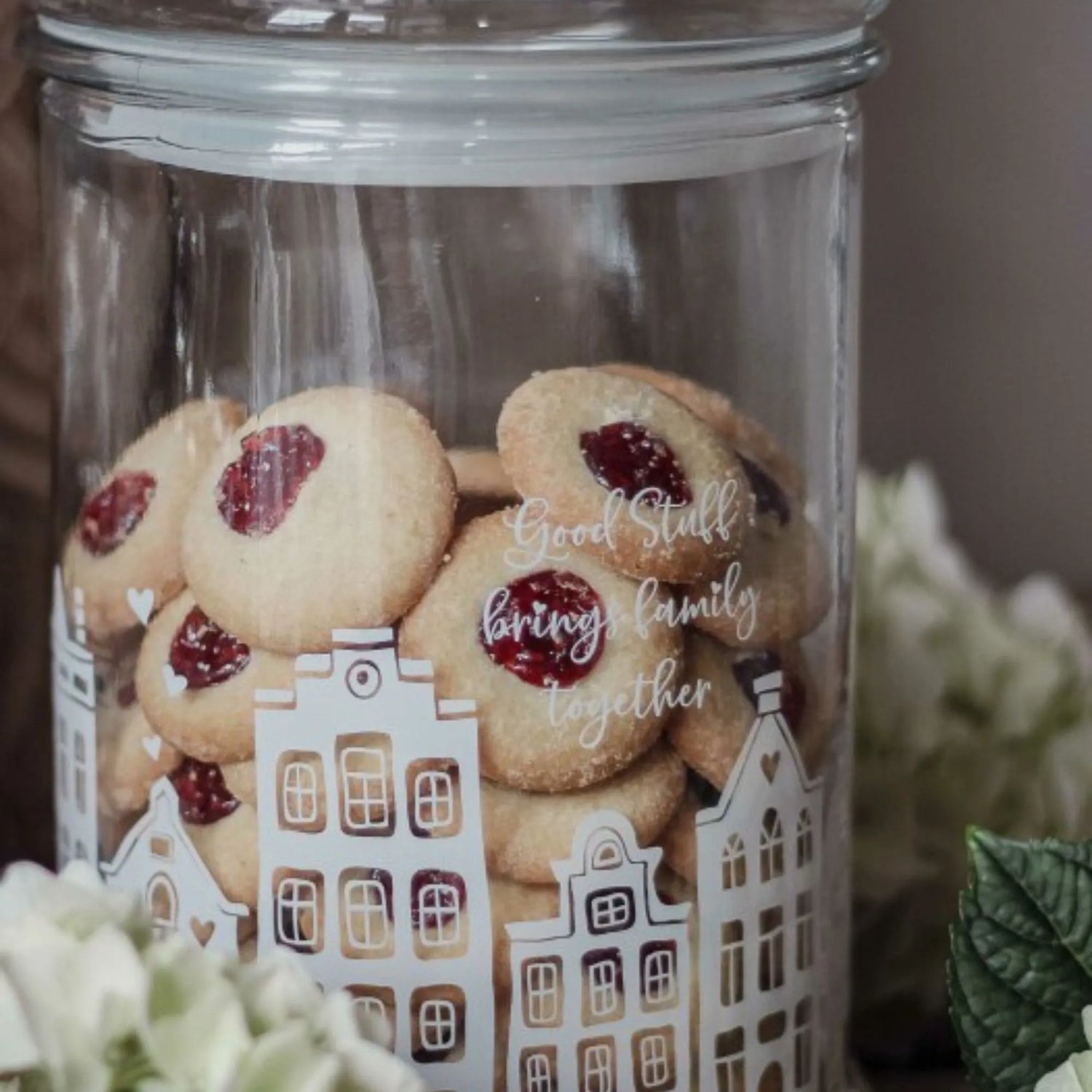 Majas Cottage Vorratsglas "Gute Sachen bringen die Familie zusammen" mit Deckel 29 cm