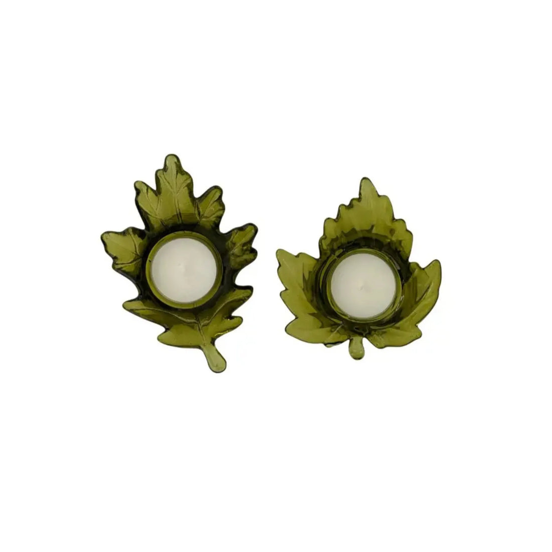 Miljögården Kerzenhalter "Herbstblatt" grün für Teelichter 2 verschiedenen Varianten