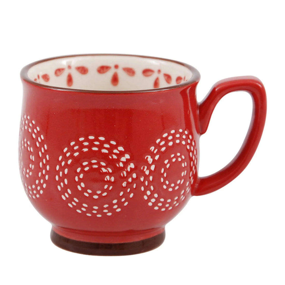 Miljögården "Merry" kleine Tasse 6 cm rot mit weißem Muster