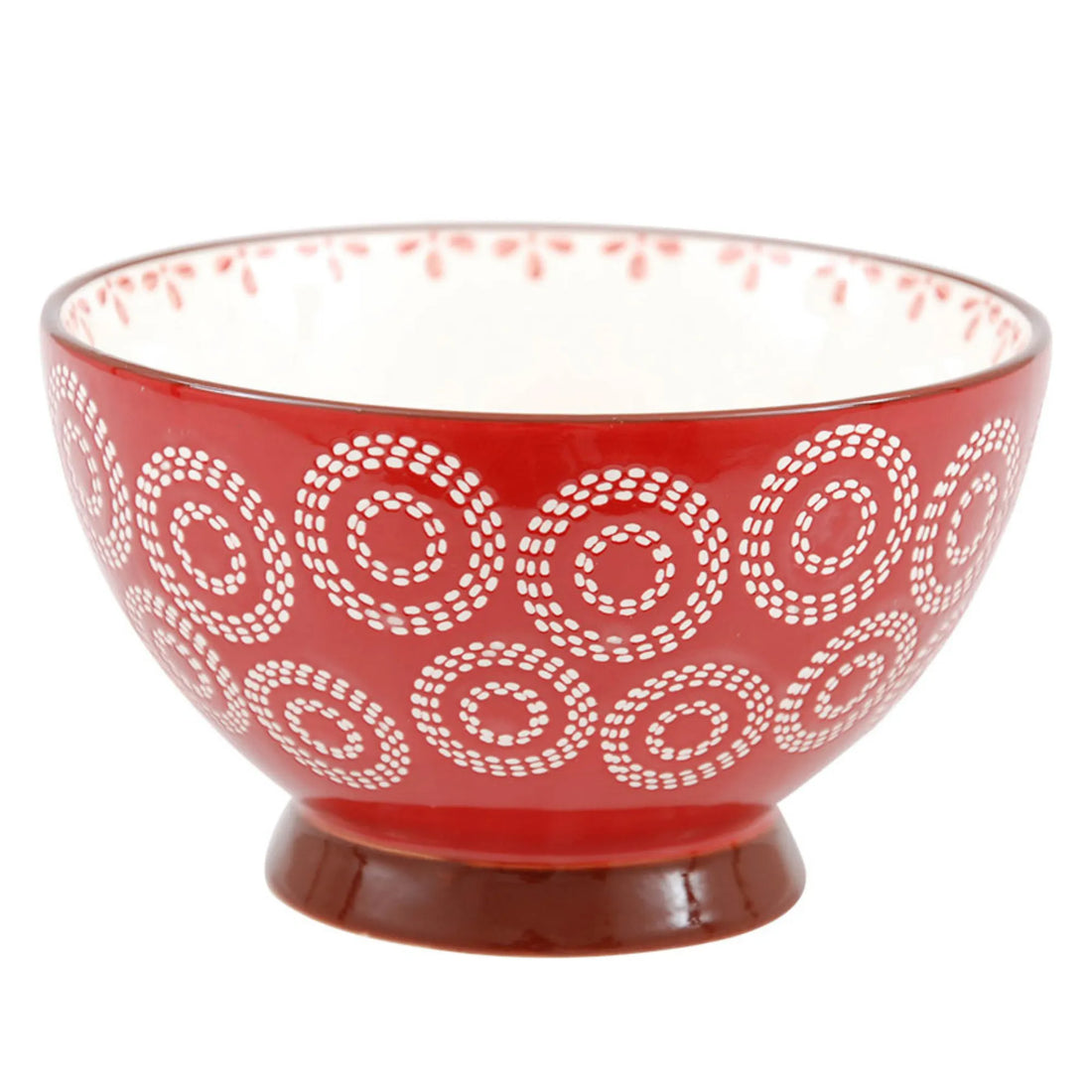 Miljögården "Merry" Müslischale Dessertschüssel rot mit weißem Muster