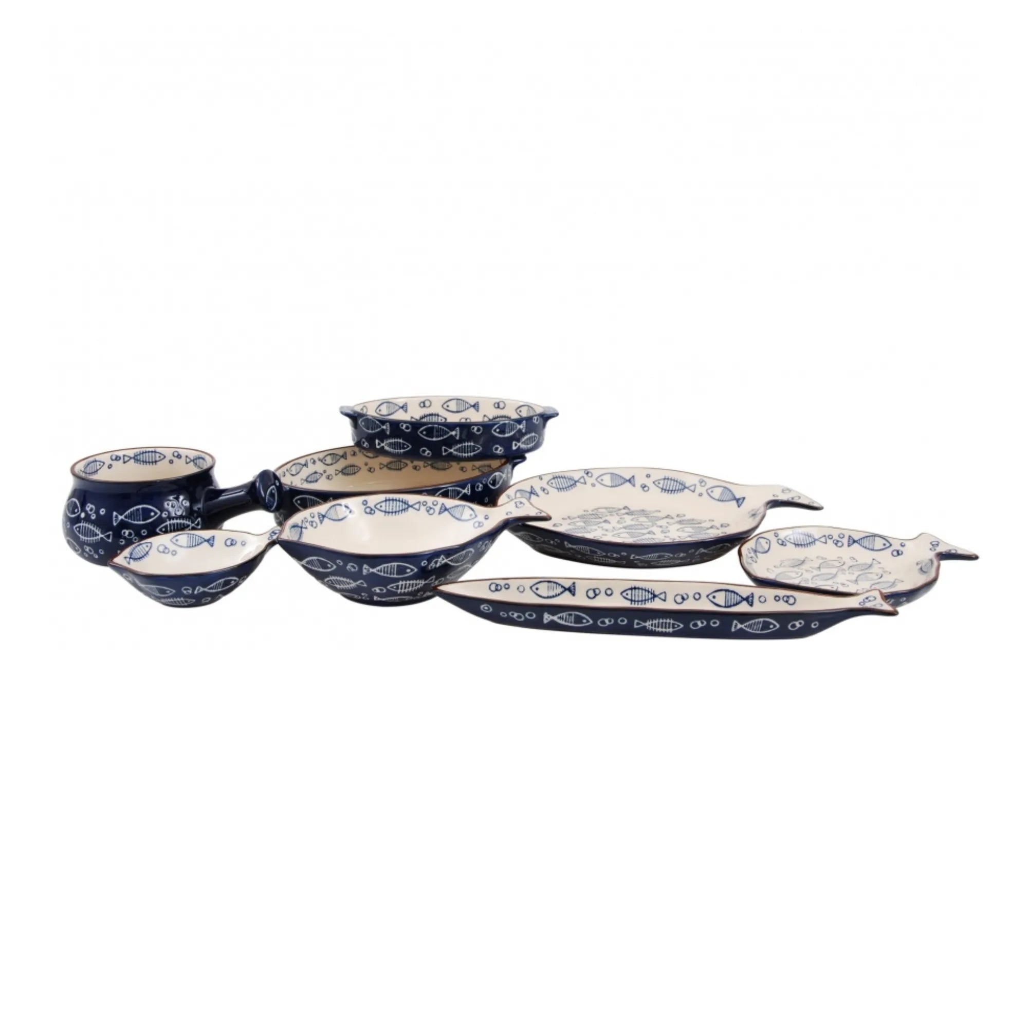 Miljögården Servierschale „Ocean“ Fischform dunkelblau 36 cm