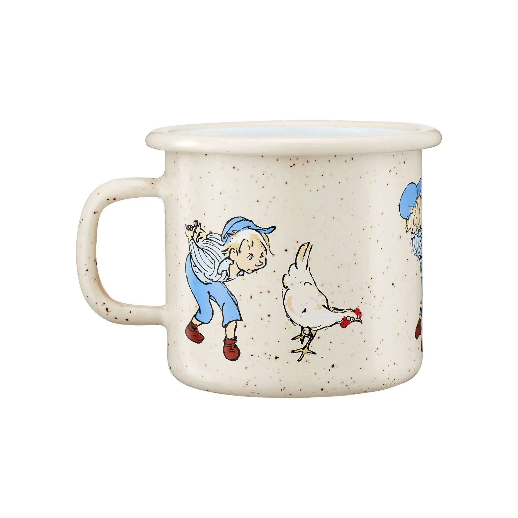 Muurla Tasse Emaille "Michel und sein Huhn" 250 ml