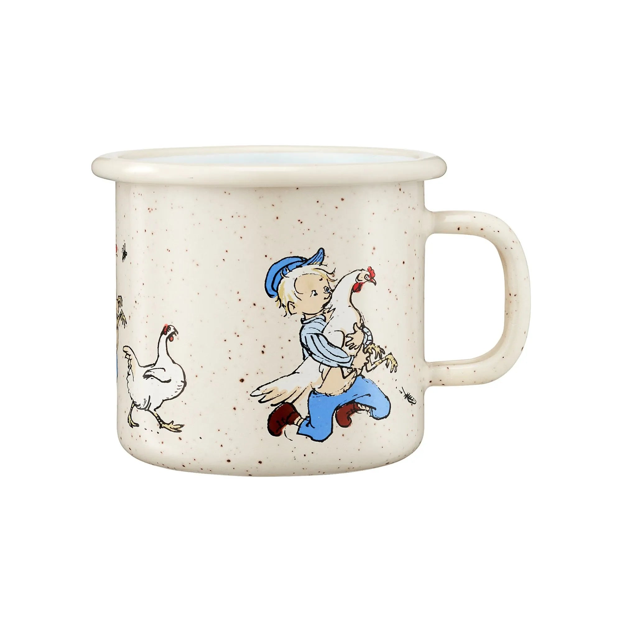 Muurla Tasse Emaille "Michel und sein Huhn" 250 ml