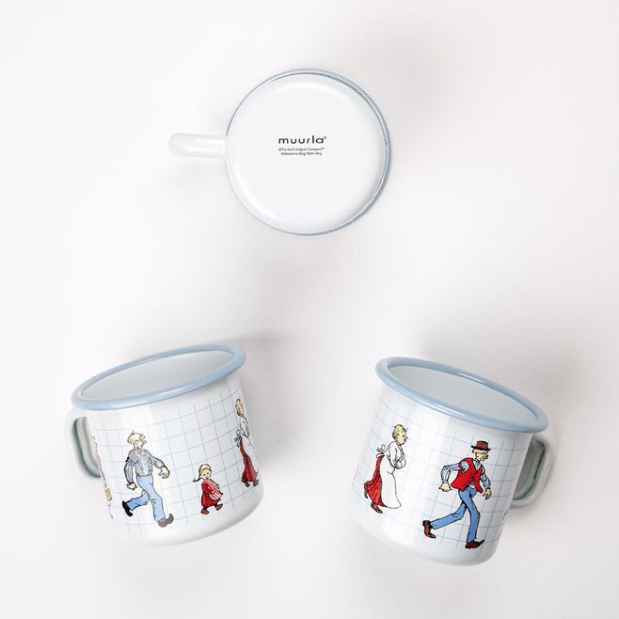 Muurla Tasse Emaille "Michel und die Katthult Familie" 370 ml
