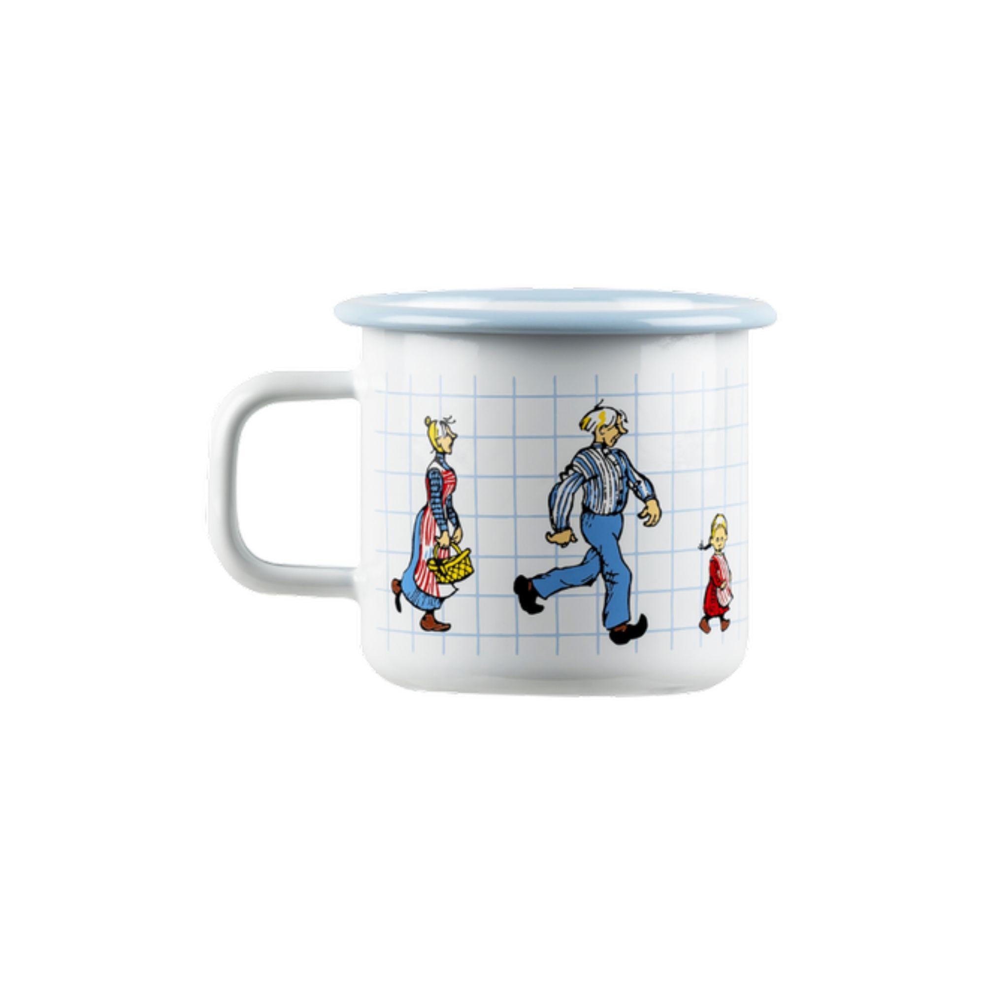 Muurla Tasse Emaille "Michel und die Katthult Familie" 370 ml
