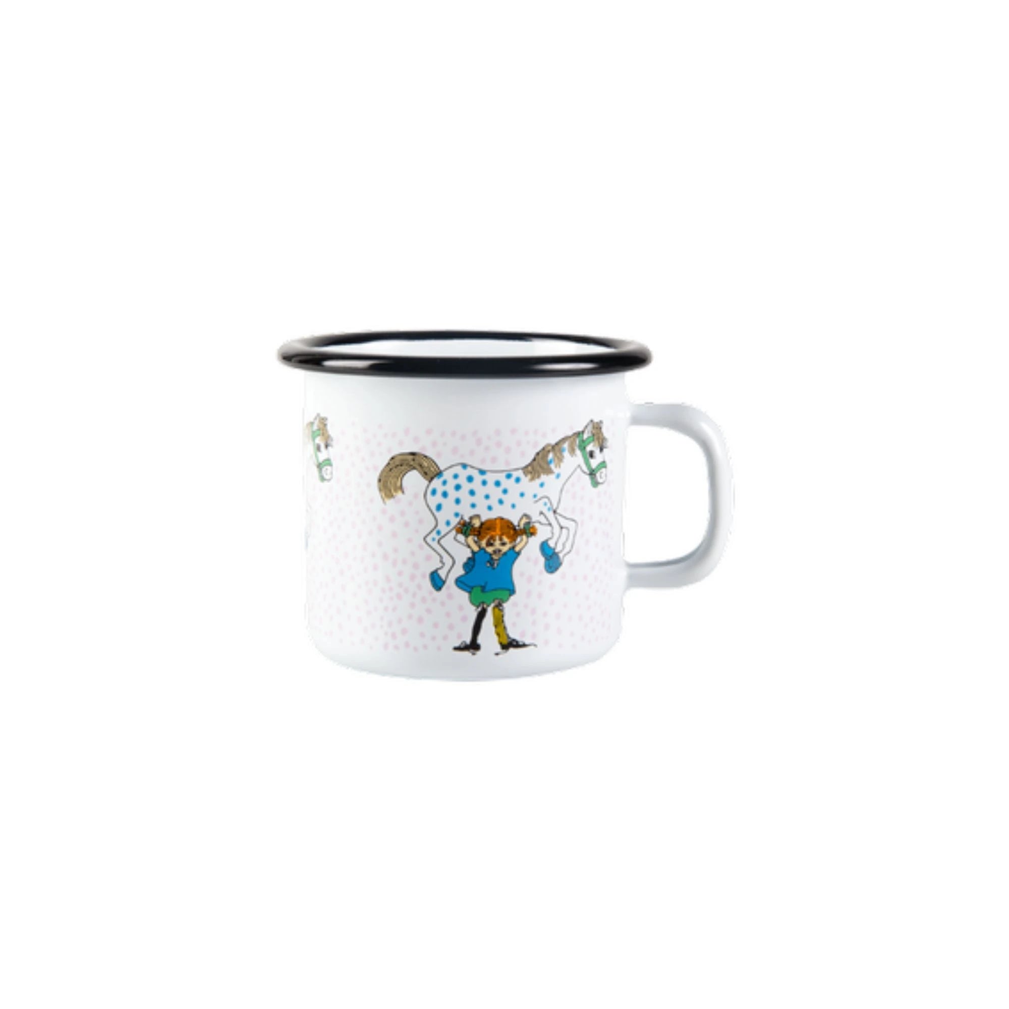 Muurla Tasse Emaille "Pippi Langstrumpf und ihr Pferd" 0,25 L