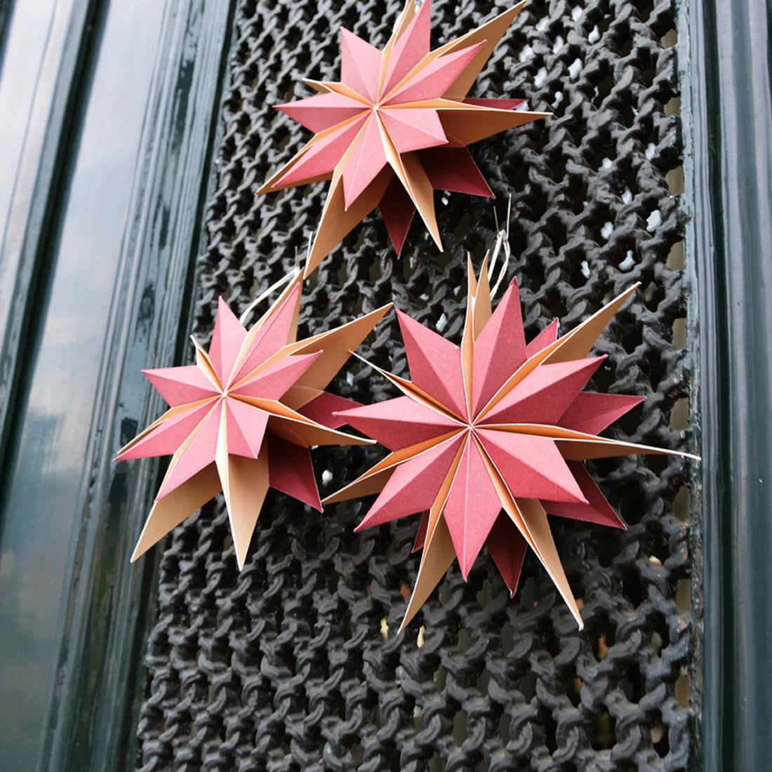 Noordliving Weihnachtsstern Papier Weinrot Caramel 20 cm
