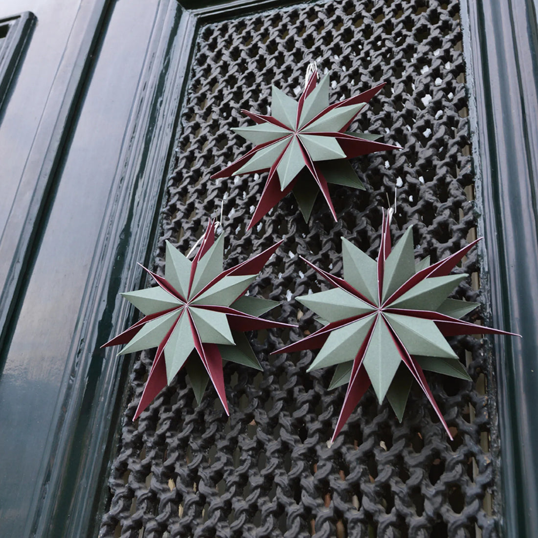 Noordliving Stern aus Papier rot und grün 20 cm