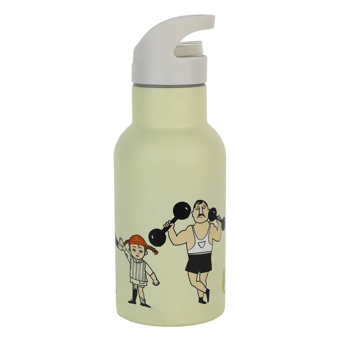 Rätt Start "Pippi Langstrumpf" beige Trinkflasche aus Stahl mit Thermofunktion