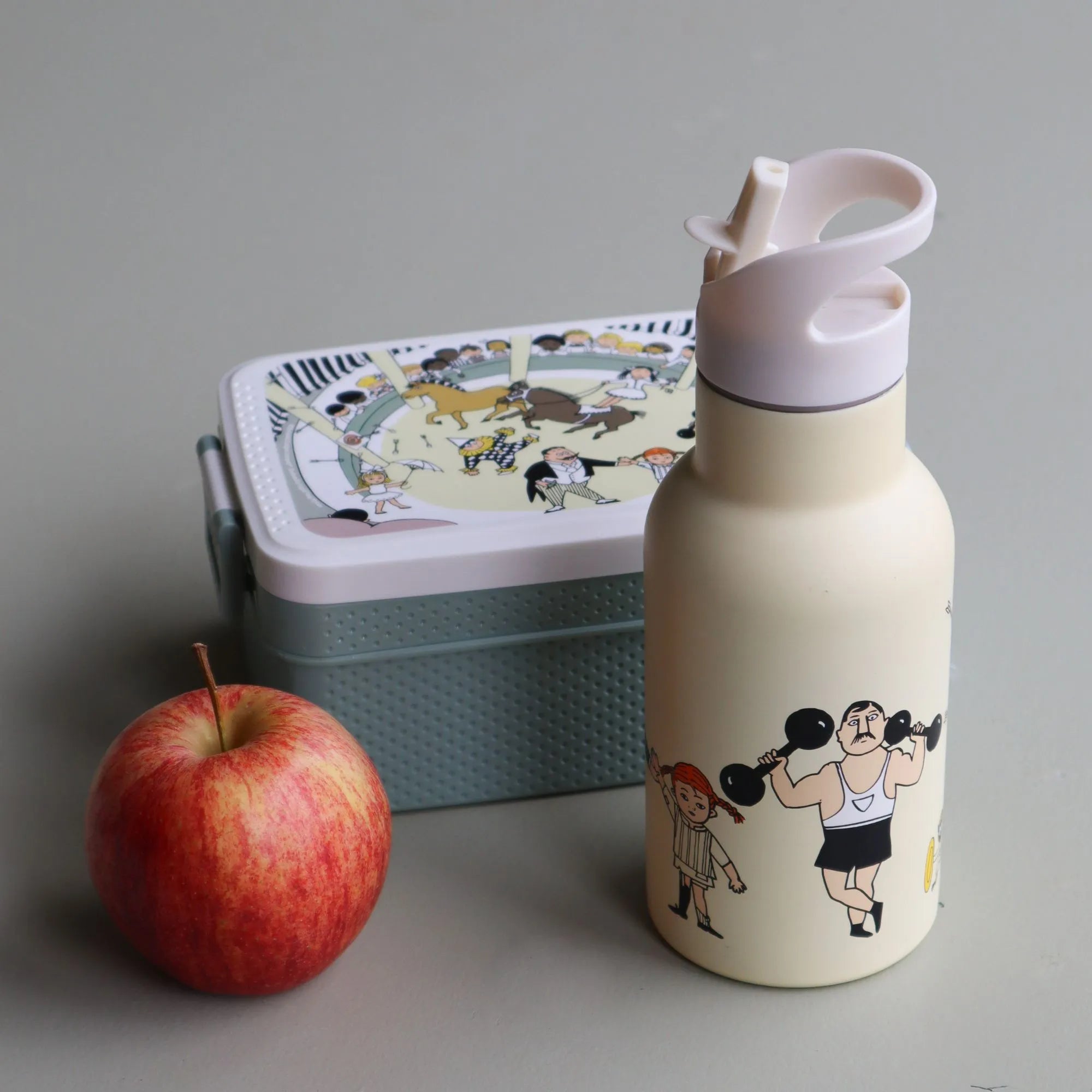 Rätt Start "Pippi Langstrumpf" beige Trinkflasche aus Stahl mit Thermofunktion