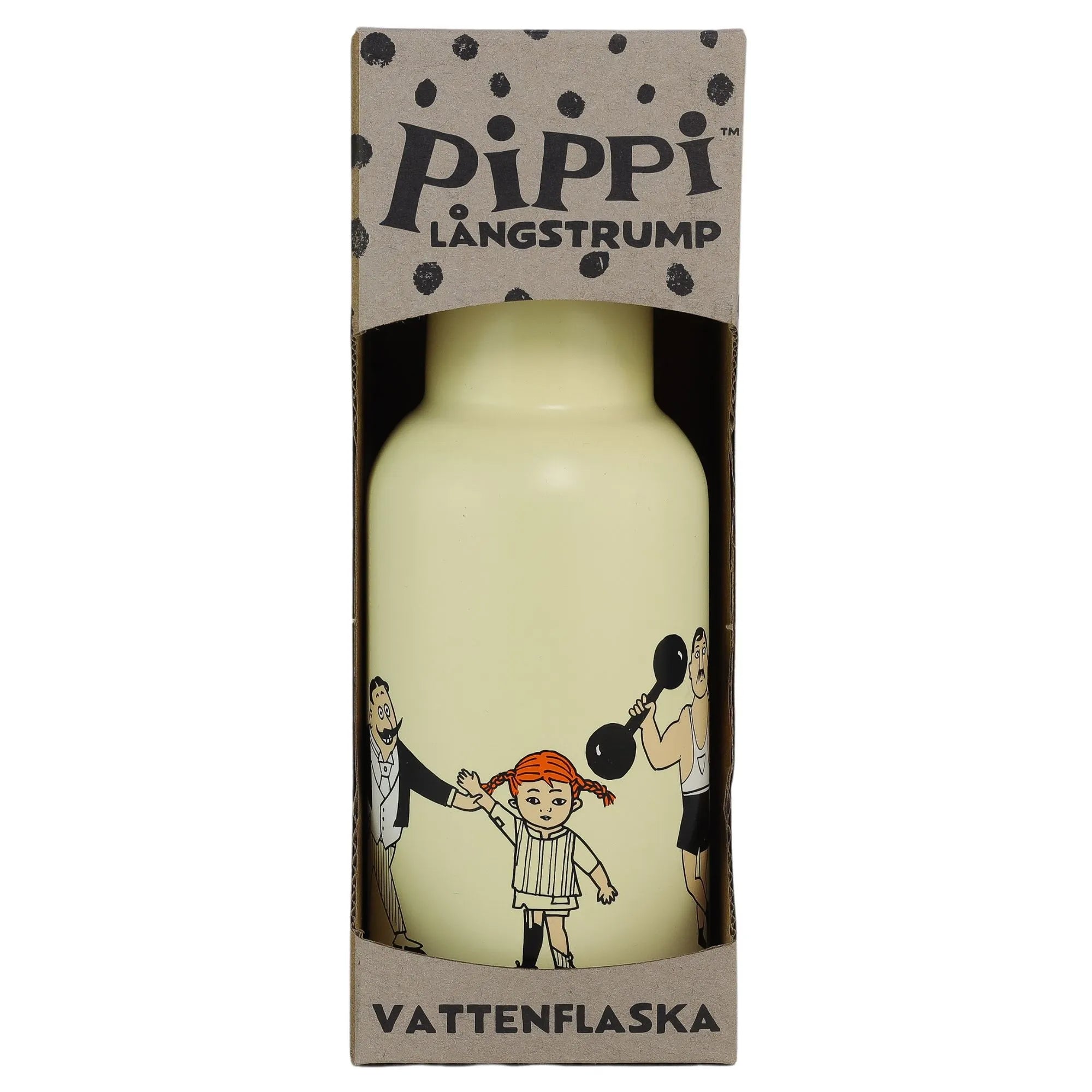 Rätt Start "Pippi Langstrumpf" beige Trinkflasche aus Stahl mit Thermofunktion