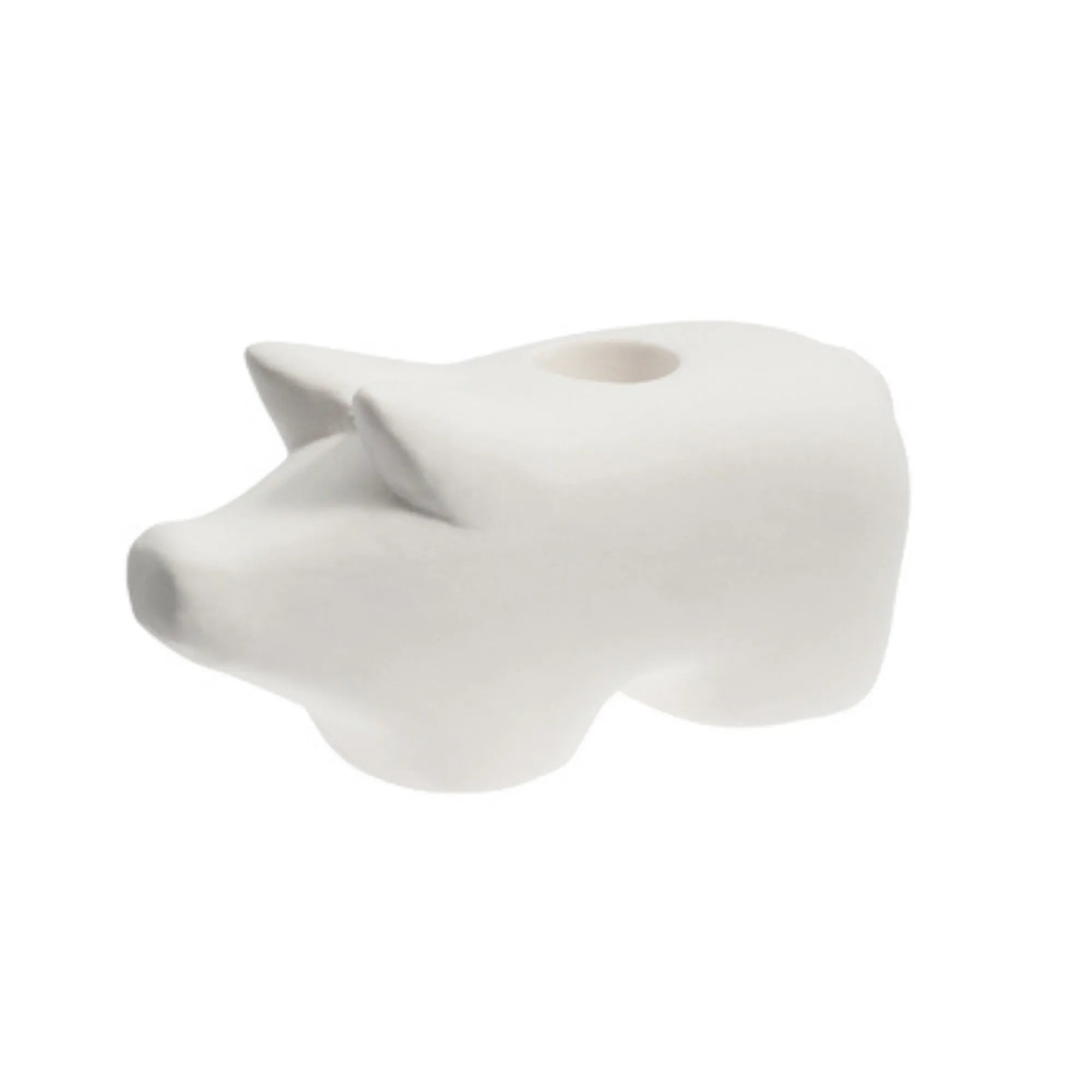 Storefactory Kerzenhalter Schwein "Hubert" Weihnachten weiß