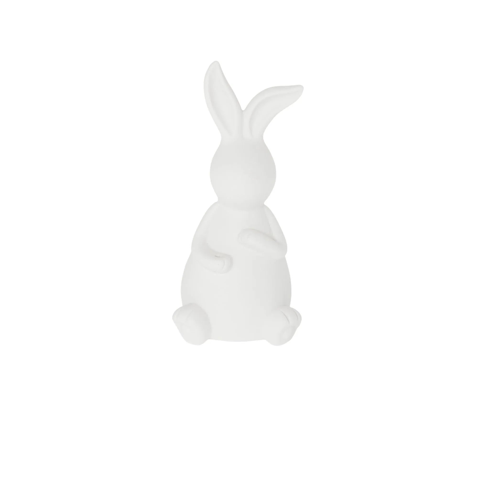 Storefactory Osterhase "Emilia" weiß 17 cm mit Blumenhalter