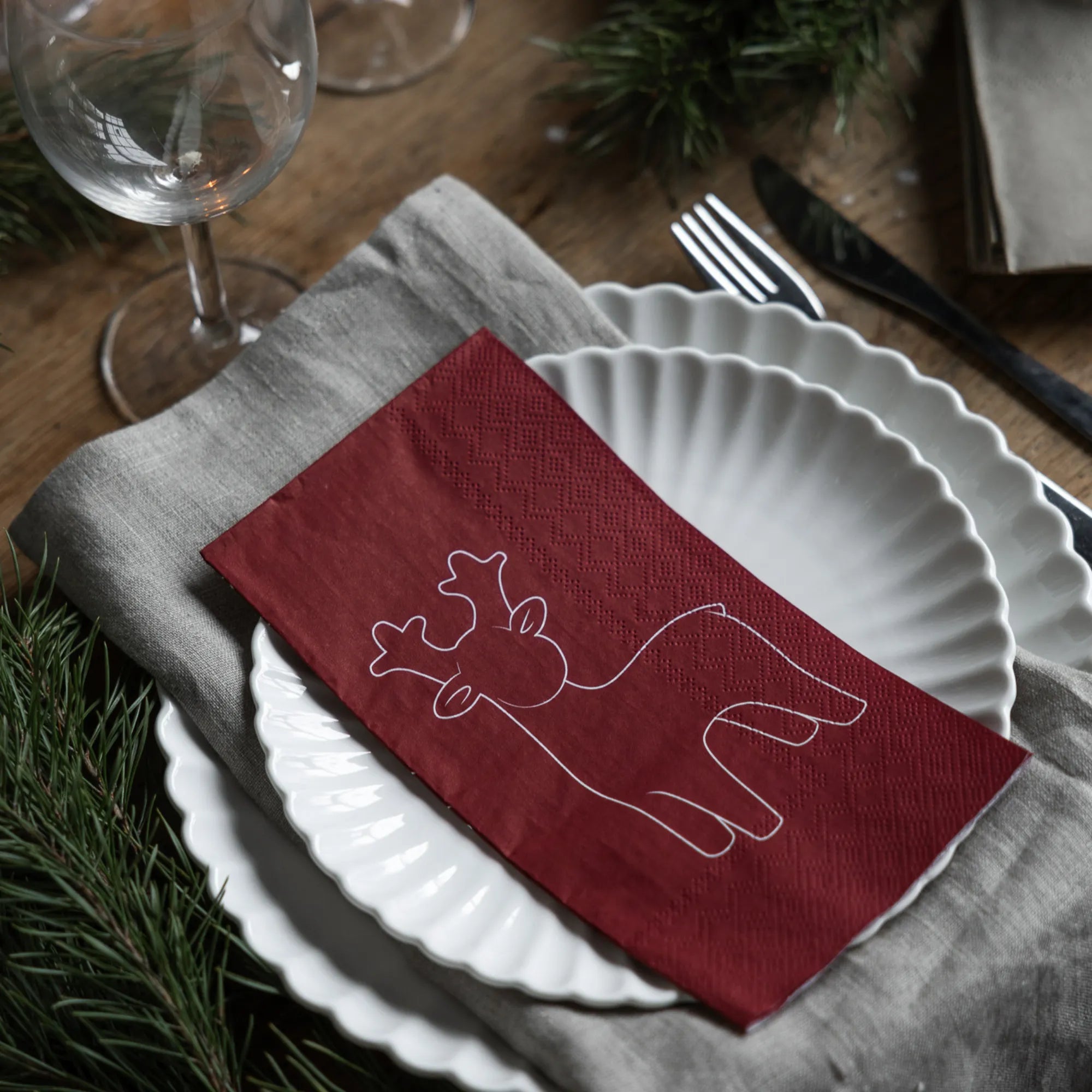Storefactory Servietten "Sten" Weihnachten Winter rot 16 Stück