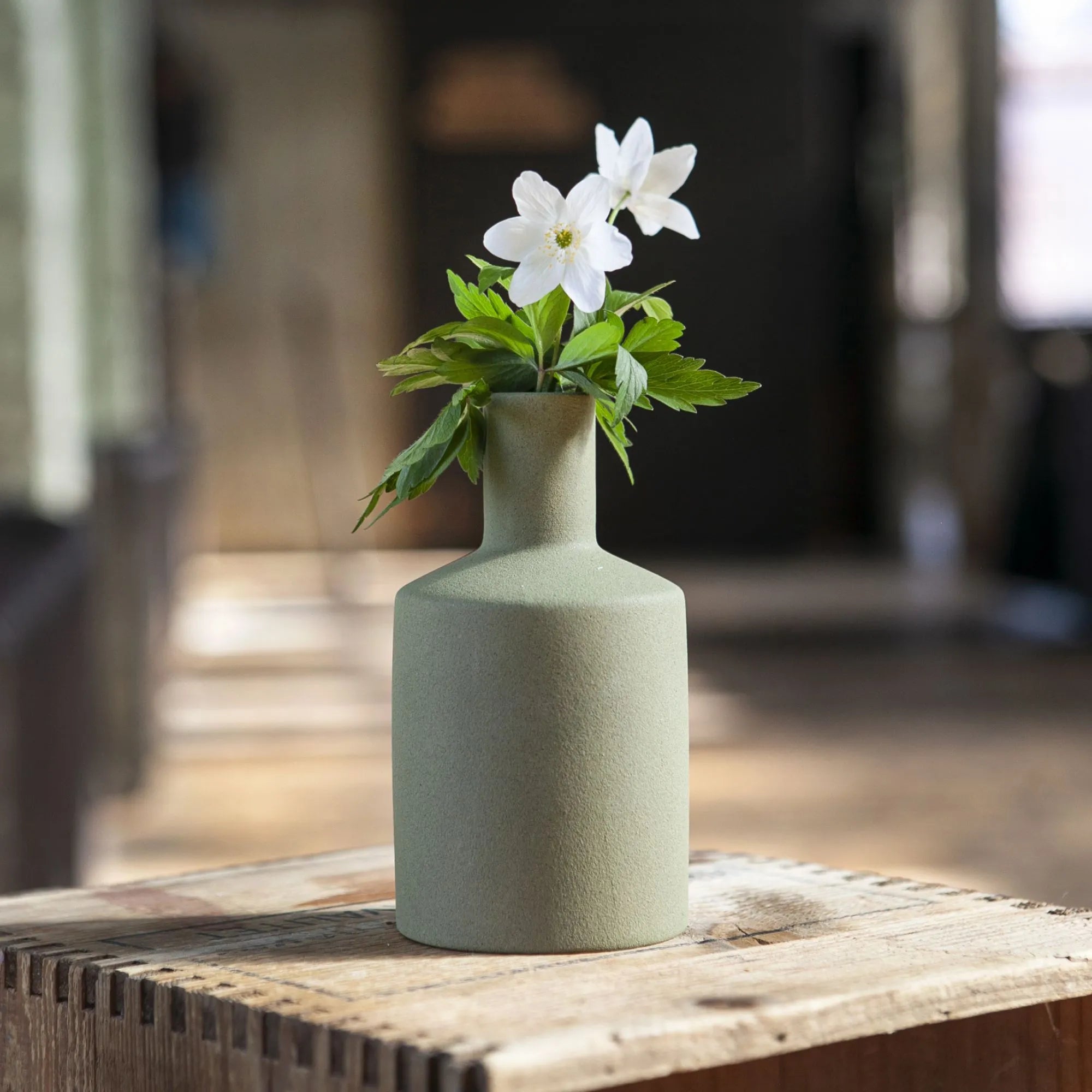 Storefactory gerade Vase "Albacken" grün 13 cm