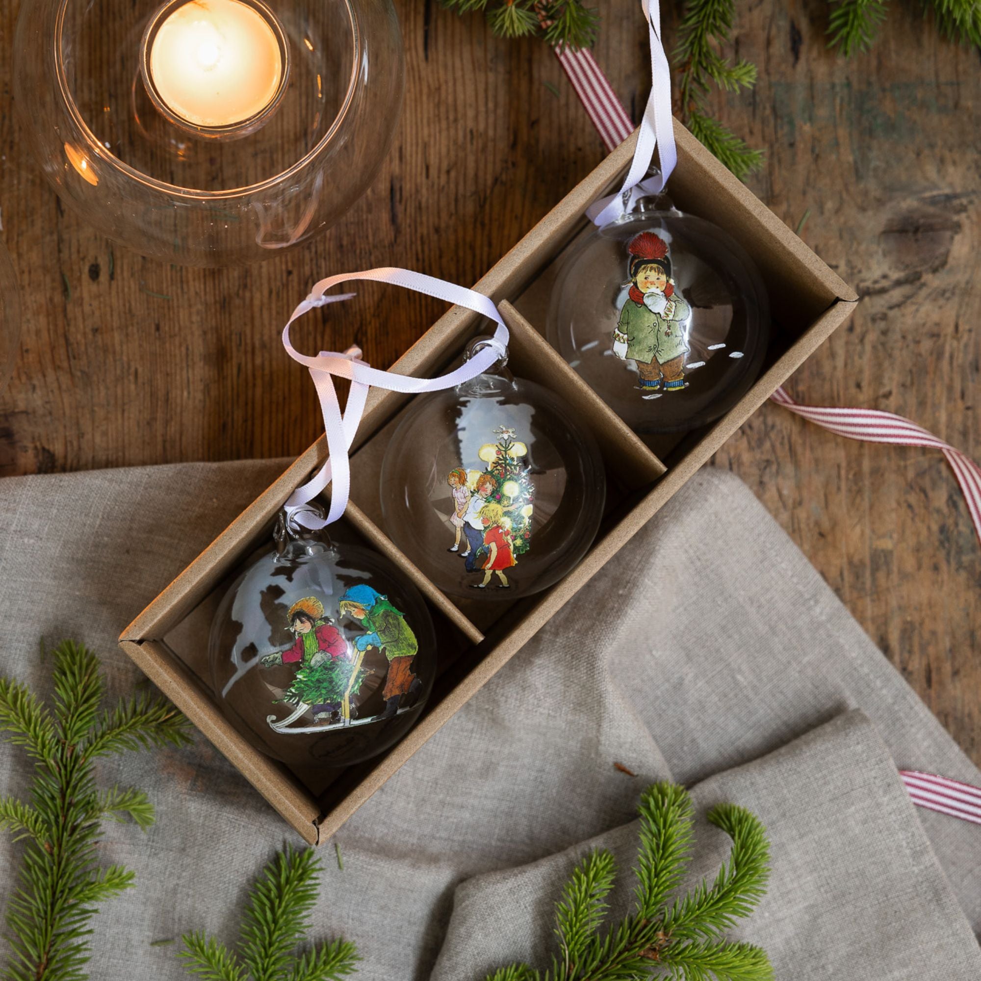 storefactory wir kinder von bullerbü kapitel 1 weihnachtskugeln glas weiß anna und ole shop