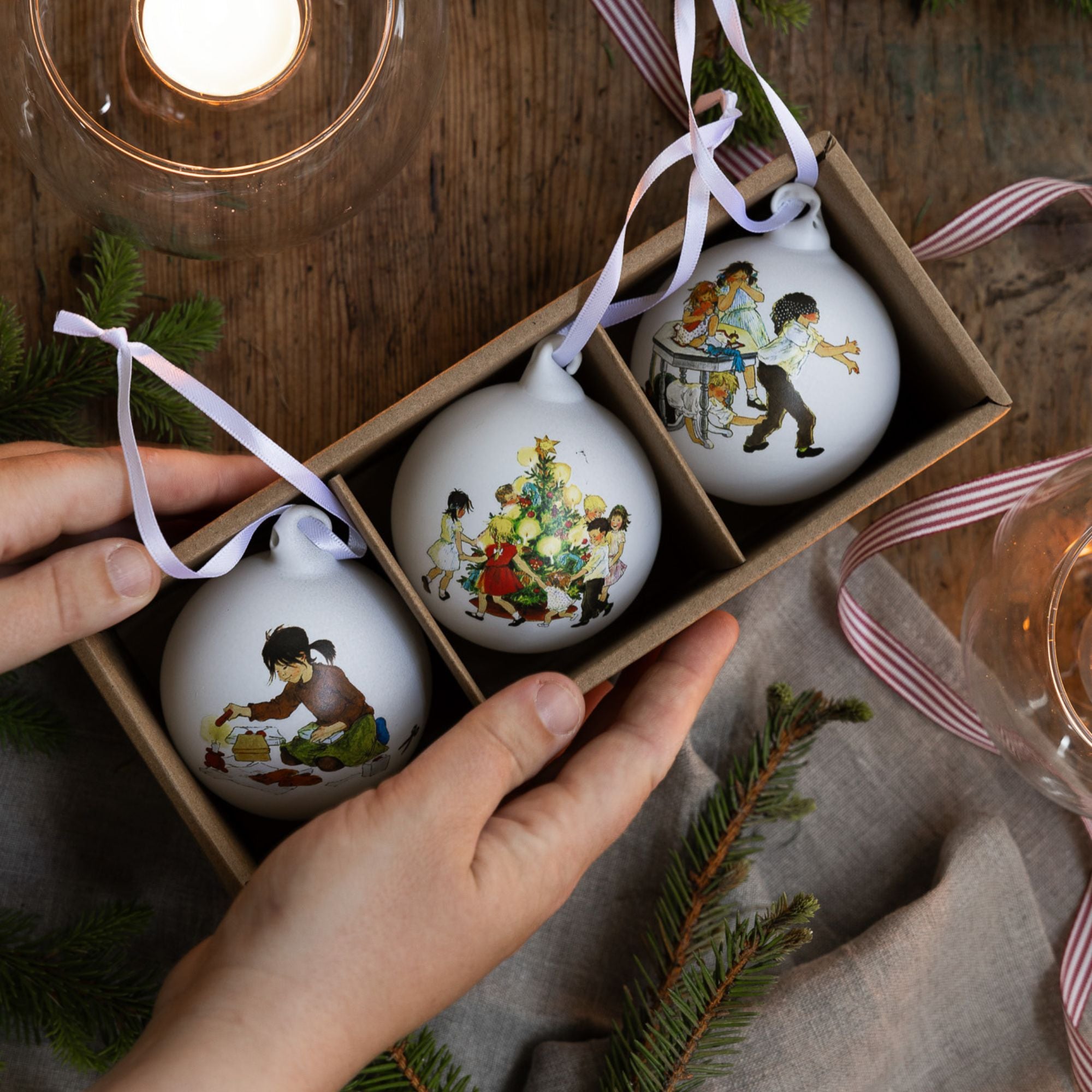 storefactory wir kinder von bullerbü weihnachtskugeln glas weiß anna und ole shop