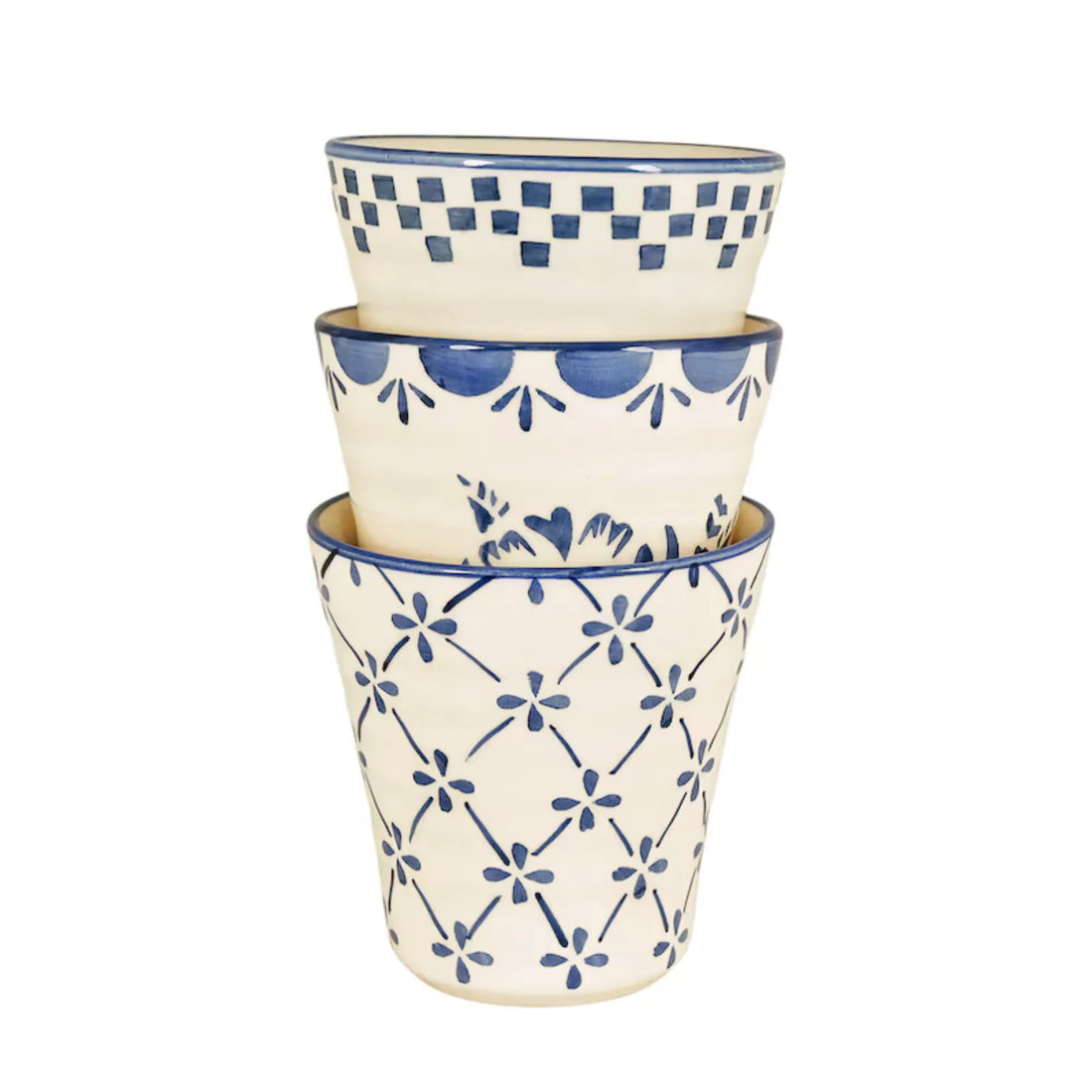 Strömshaga Becher "Marion" mit blauen Blumen 250 ml