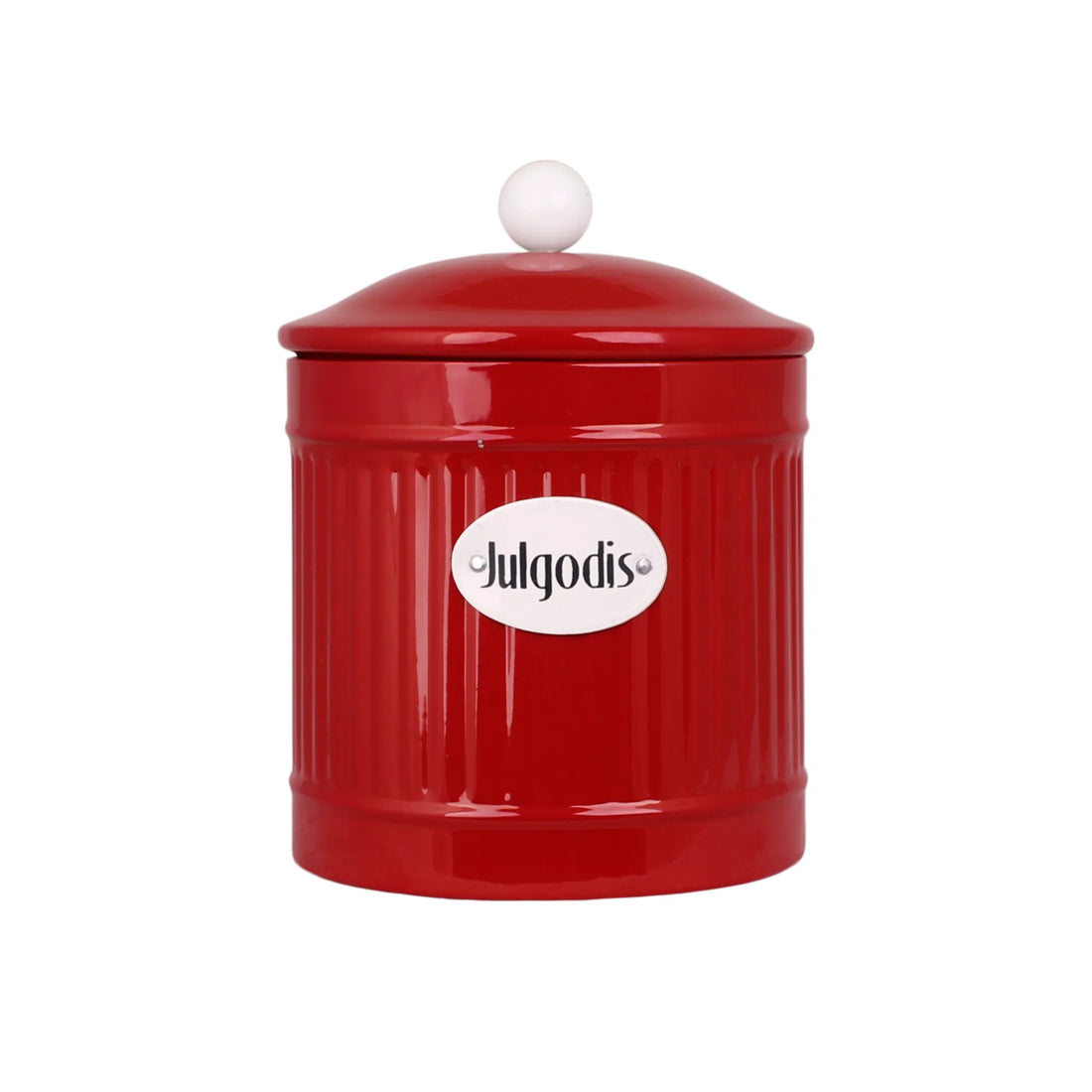 Strömshaga Aufbewahrungsdose schwedisch "Julgodis" Süssigkeiten rot 16 cm