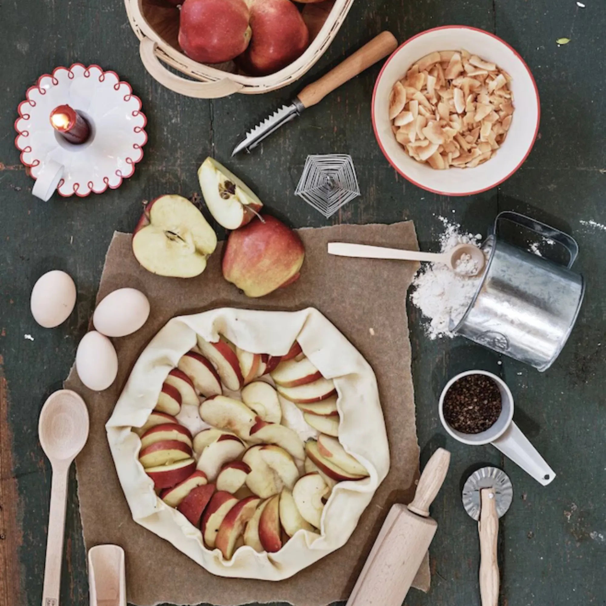 Strömshaga Kerzenhalter "Saga" weiß rot