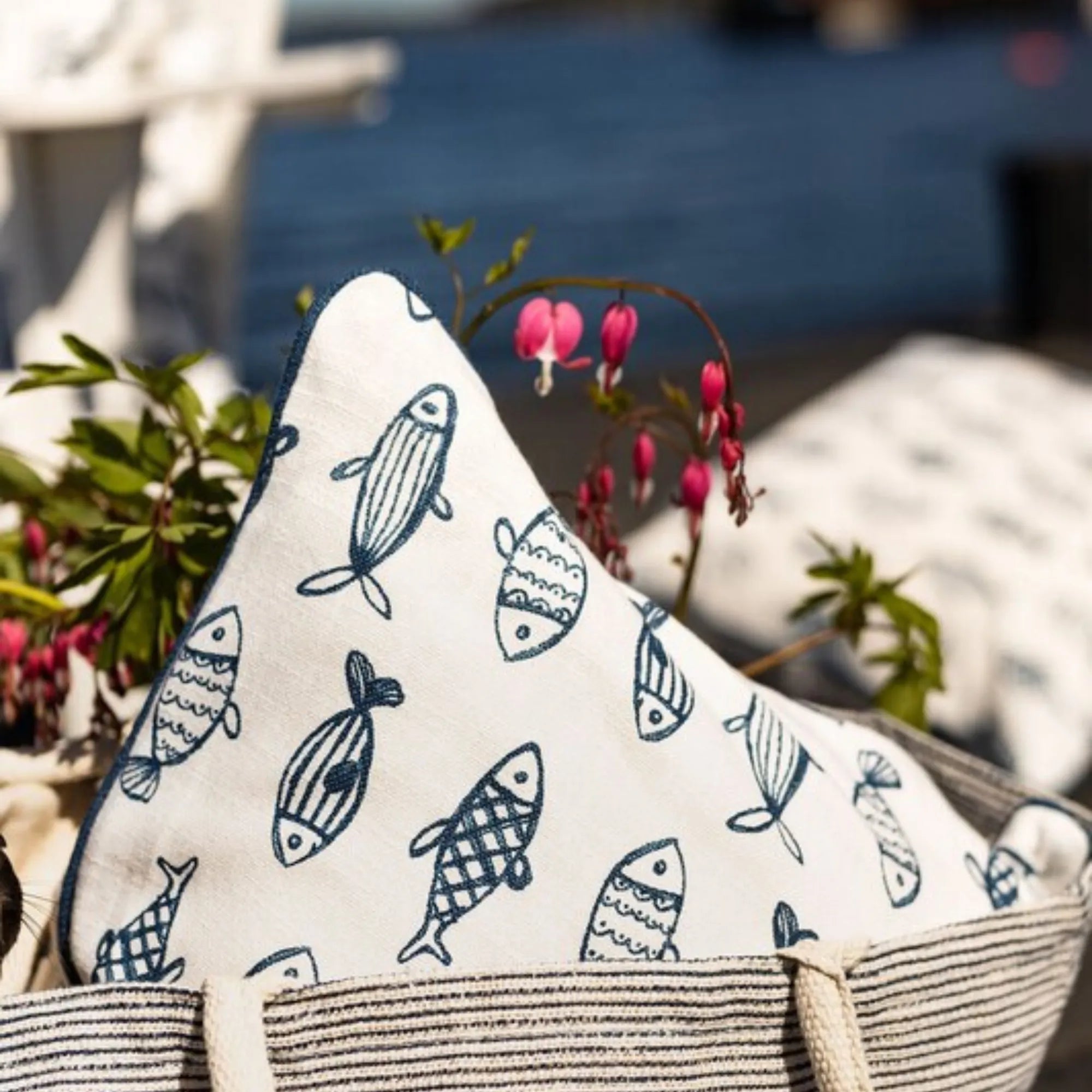 Strömshaga Kissenbezug Fische "Fiskevik" 45 cm