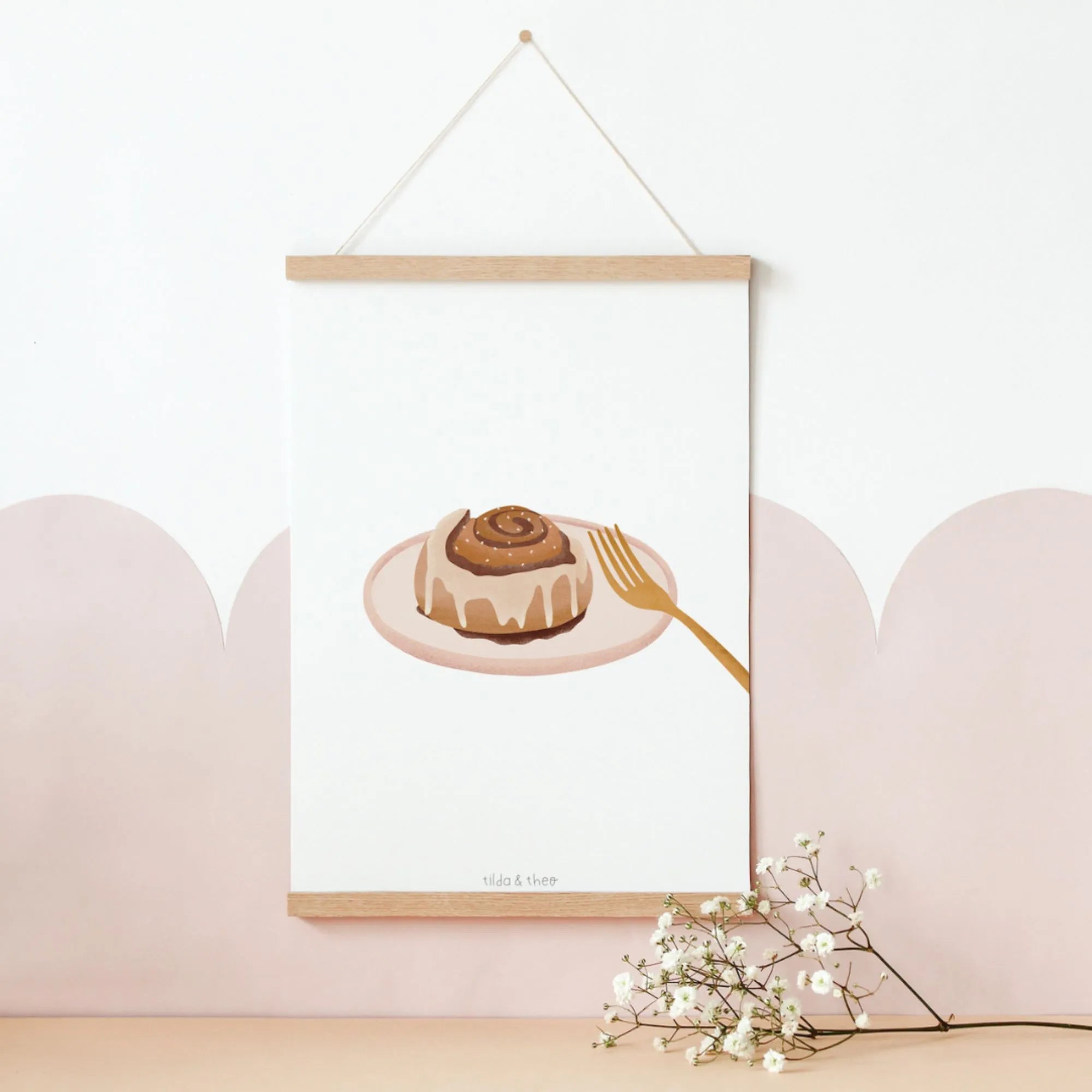 Tilda & Theo "Kanelbullar" Zimtschnecke Poster A4 oder A3