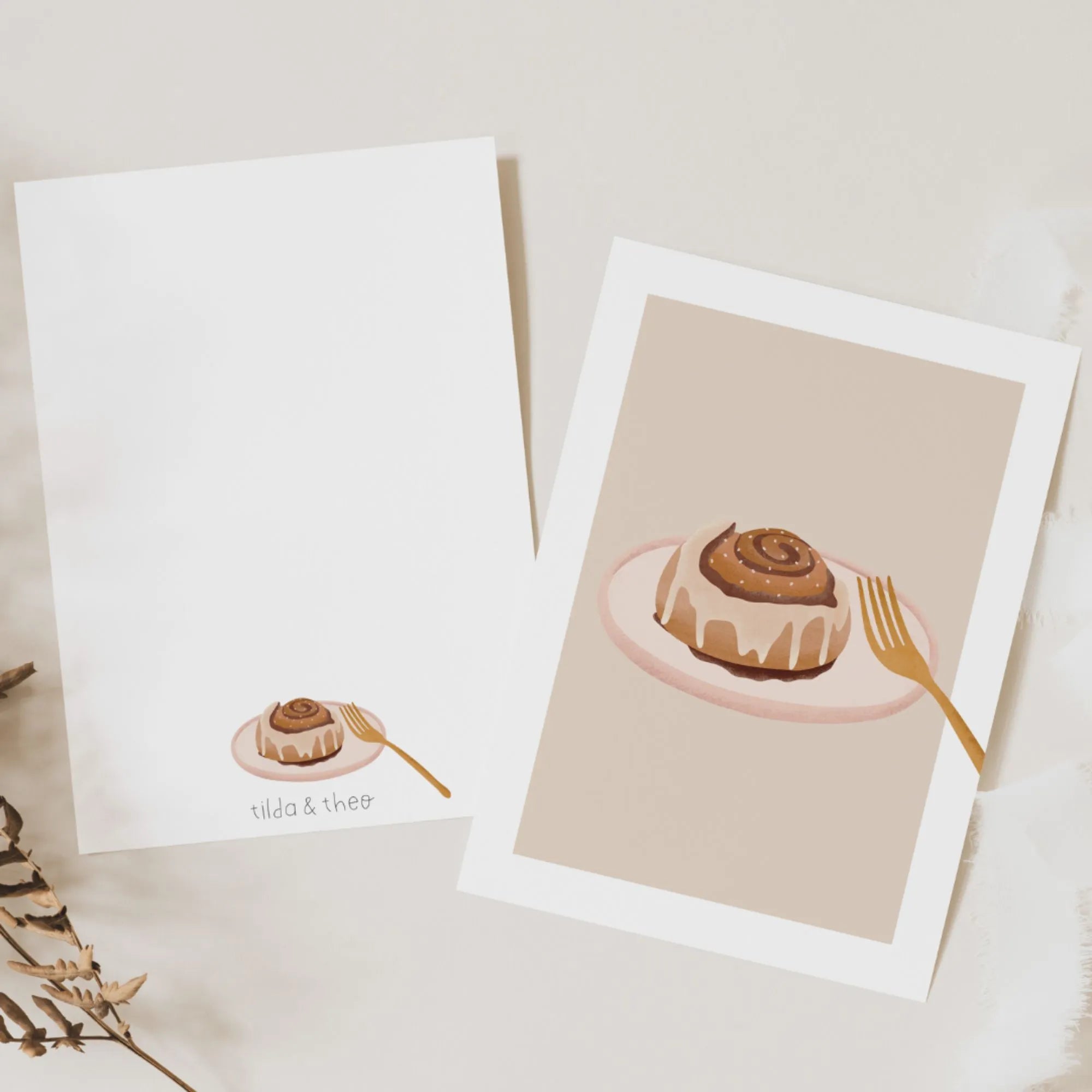 Tilda & Theo Postkarte "Kanelbullar" Zimtschnecke