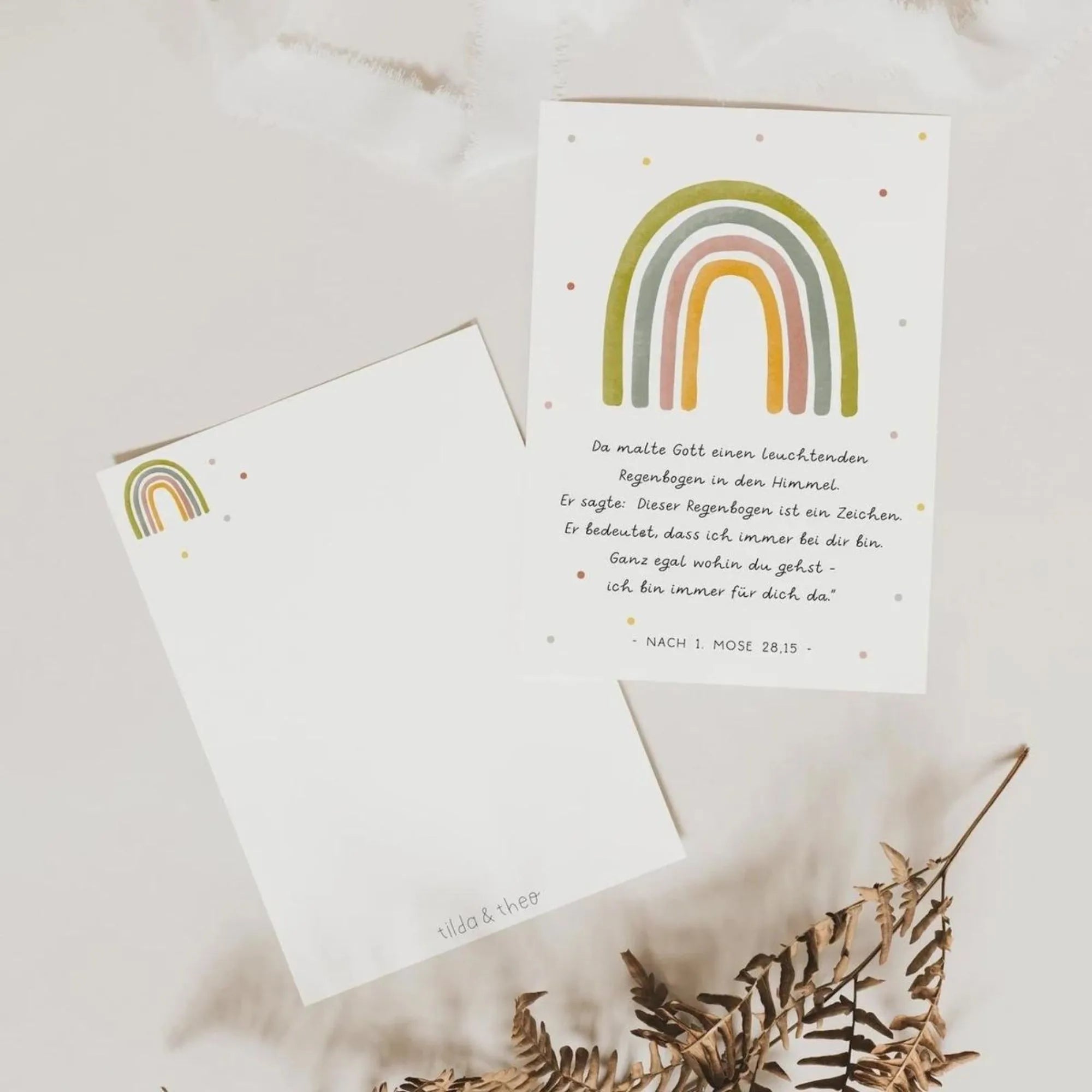 Tilda & Theo Postkarte "Regenbogen" Taufe
