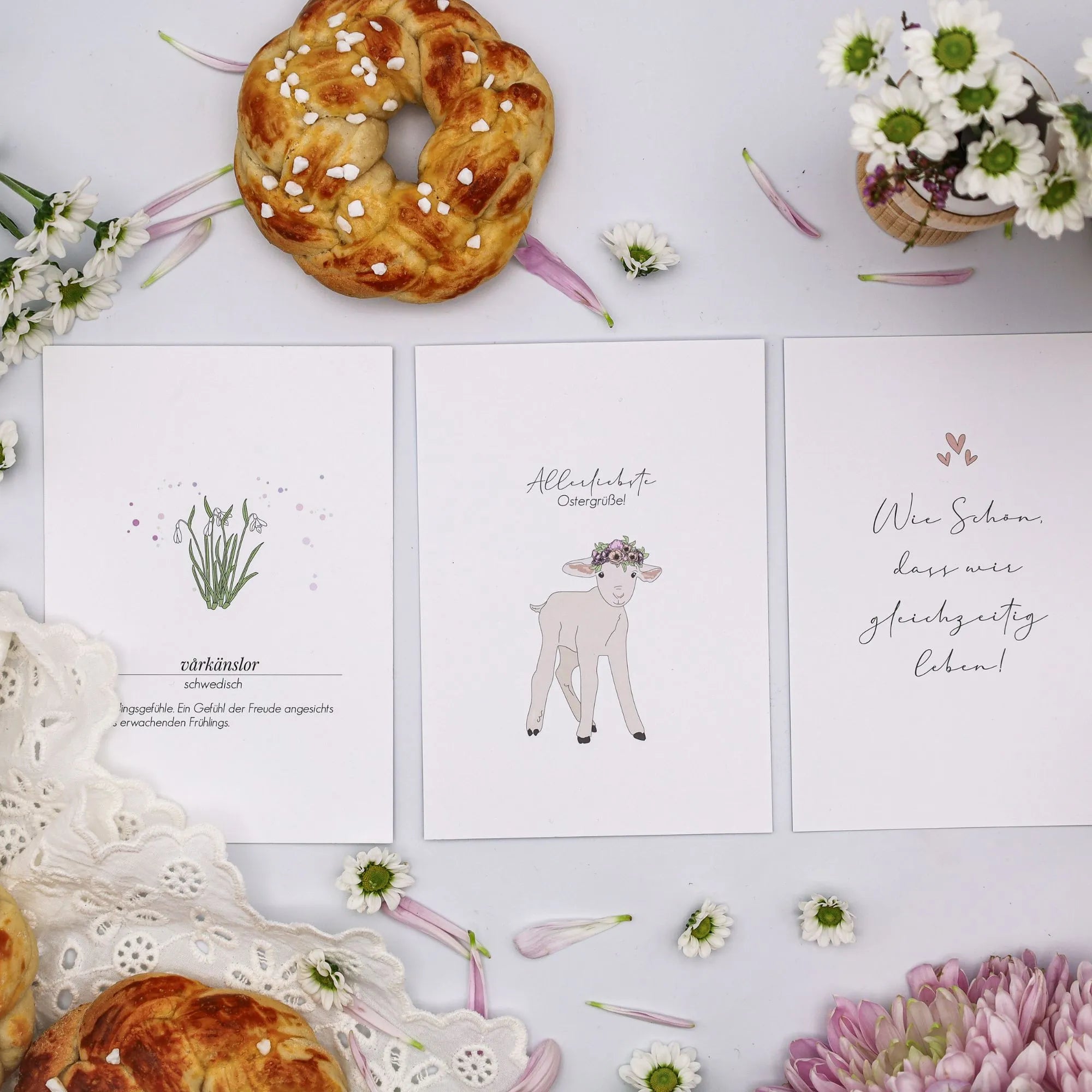 Verblühmeinnicht Postkarte "Allerliebste Ostergrüße"