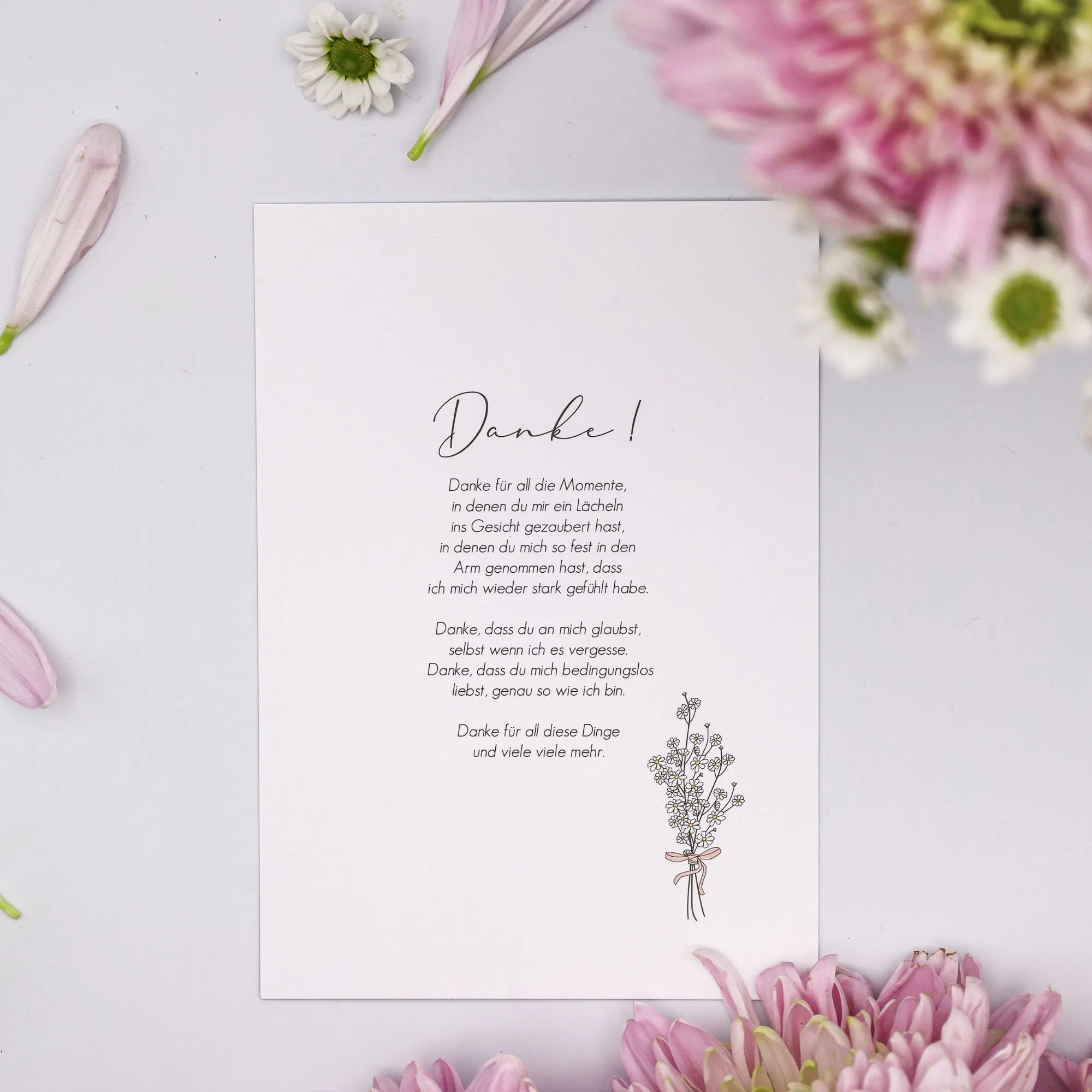 Verblühmeinnicht Postkarte "Danke"